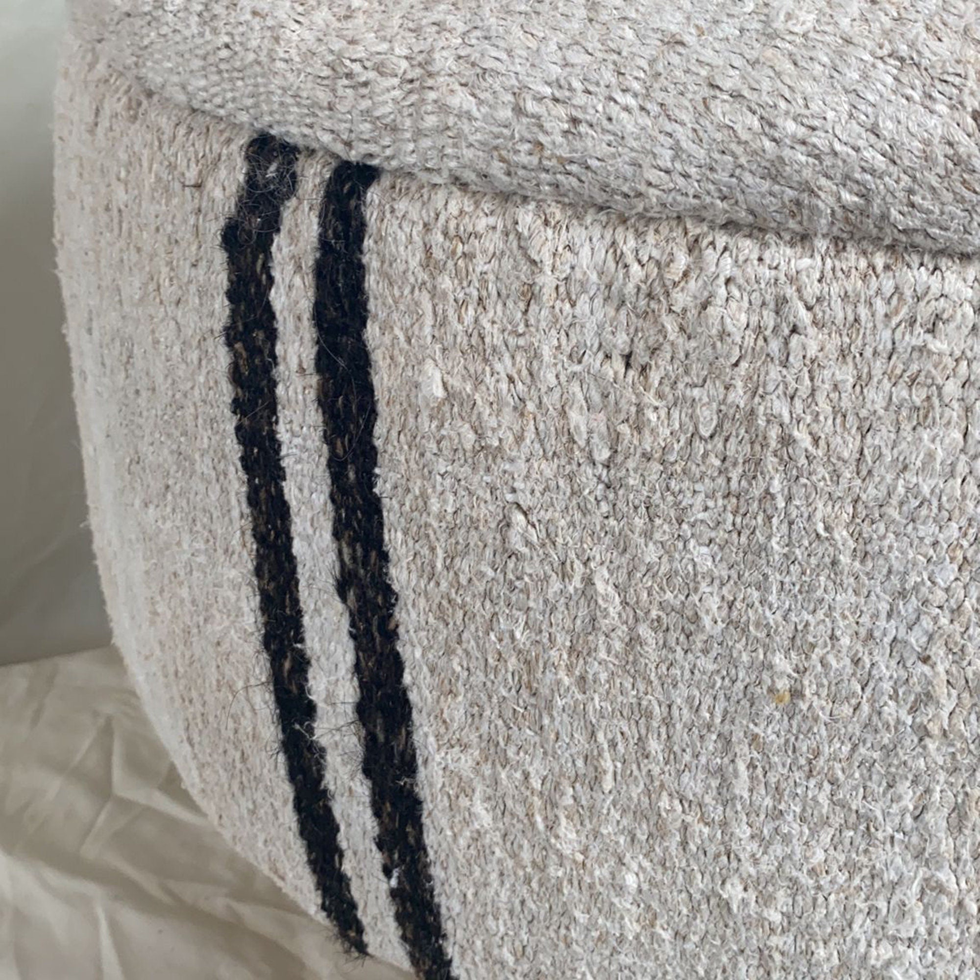 Stripe Kilim Small Ottoman Ottoman