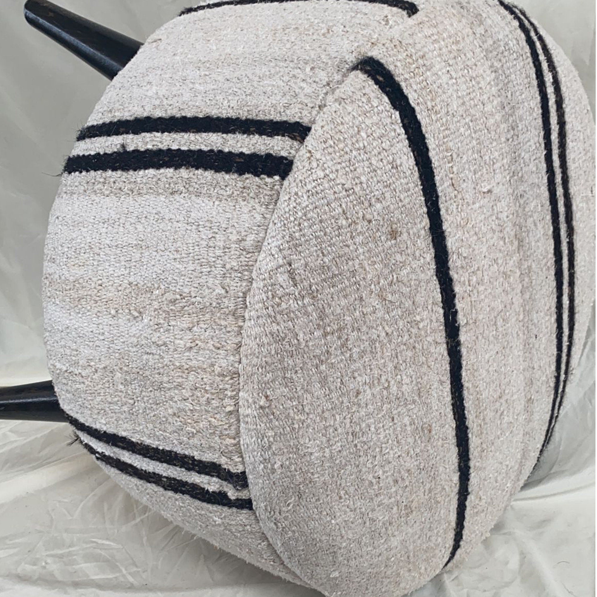 Stripe Kilim Small Ottoman Ottoman