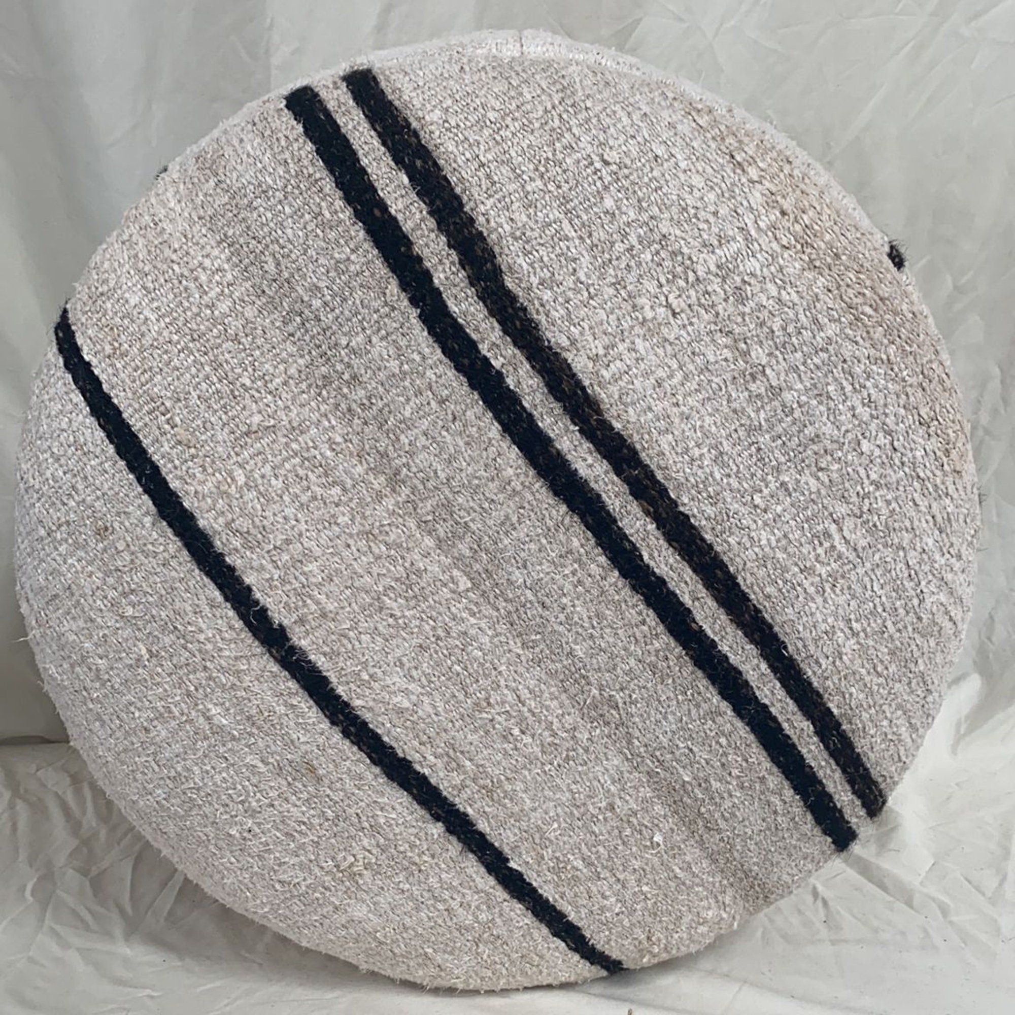 Stripe Kilim Small Ottoman Ottoman