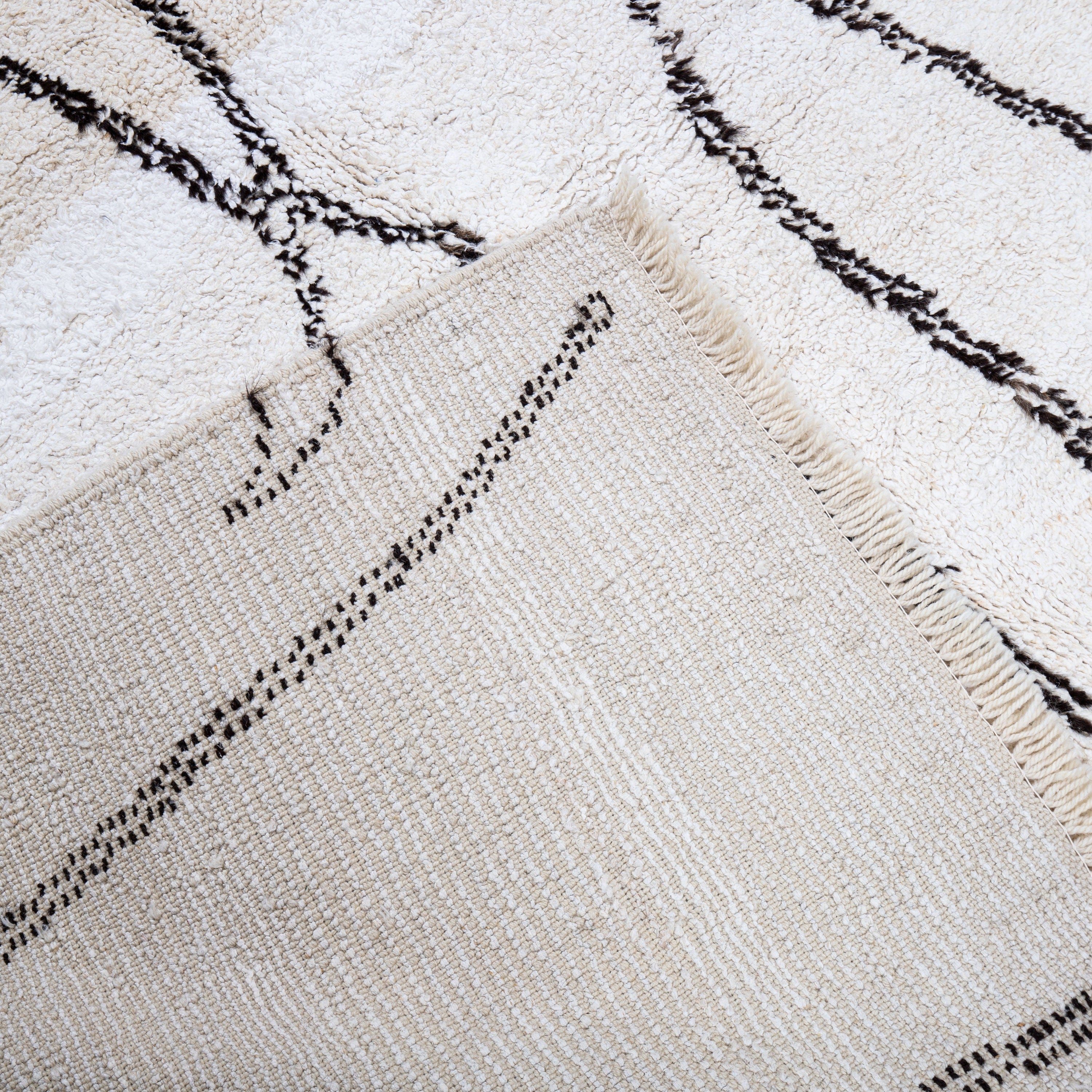 Contemporary TURKISH RUG up cycled from vintage HEMP and goat hair flat weaves.