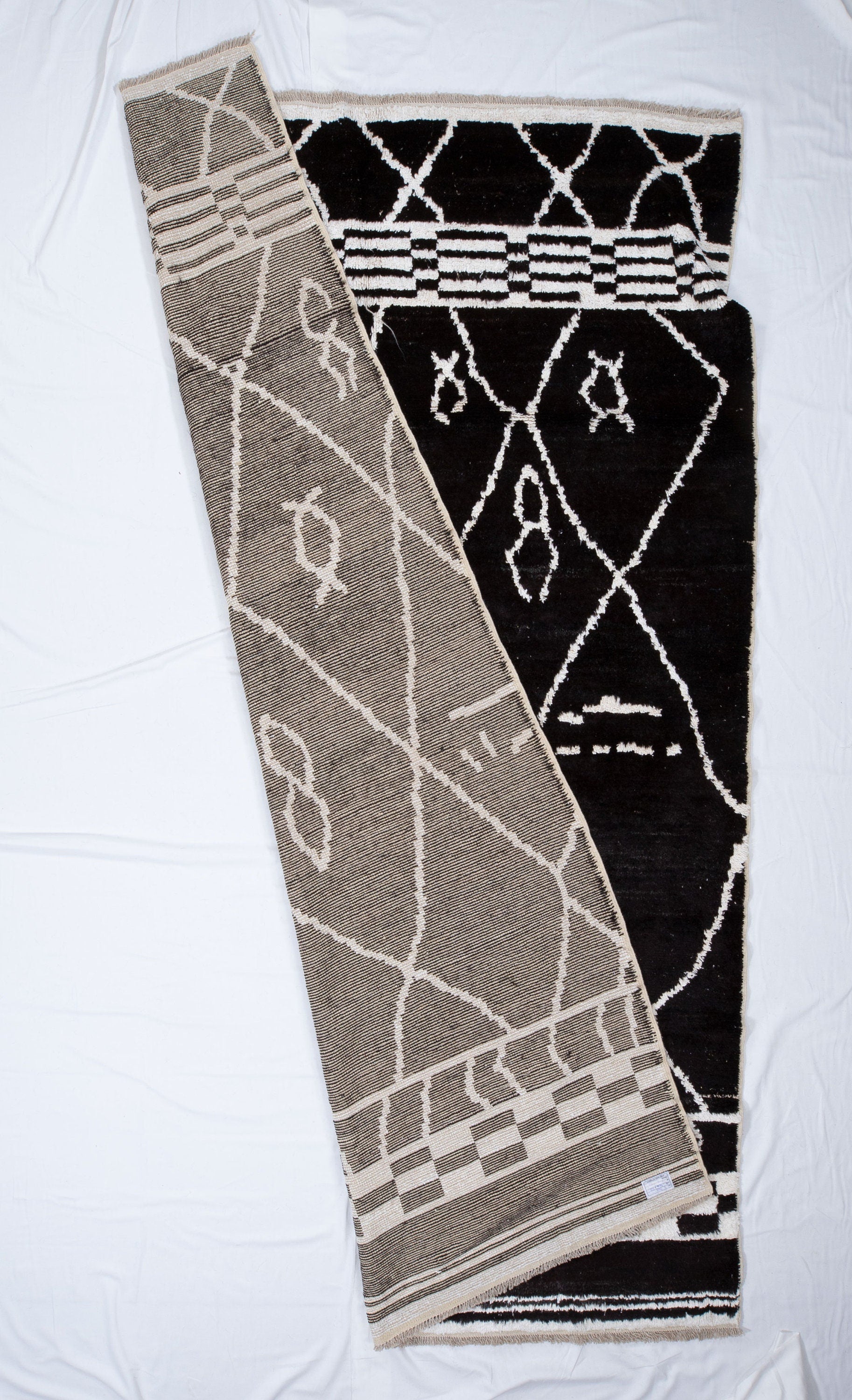 Contemporary TURKISH RUG up cycled from vintage HEMP and goat hair flat weaves.