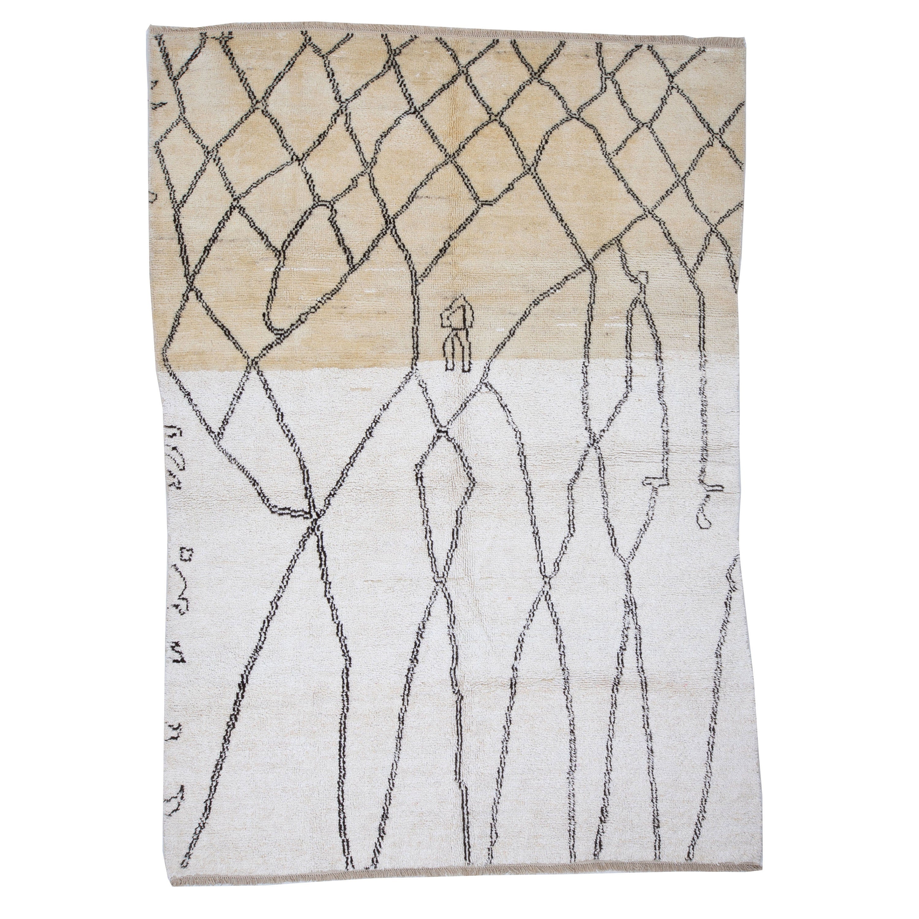 Contemporary TURKISH RUG up cycled from vintage HEMP and goat hair flat weaves