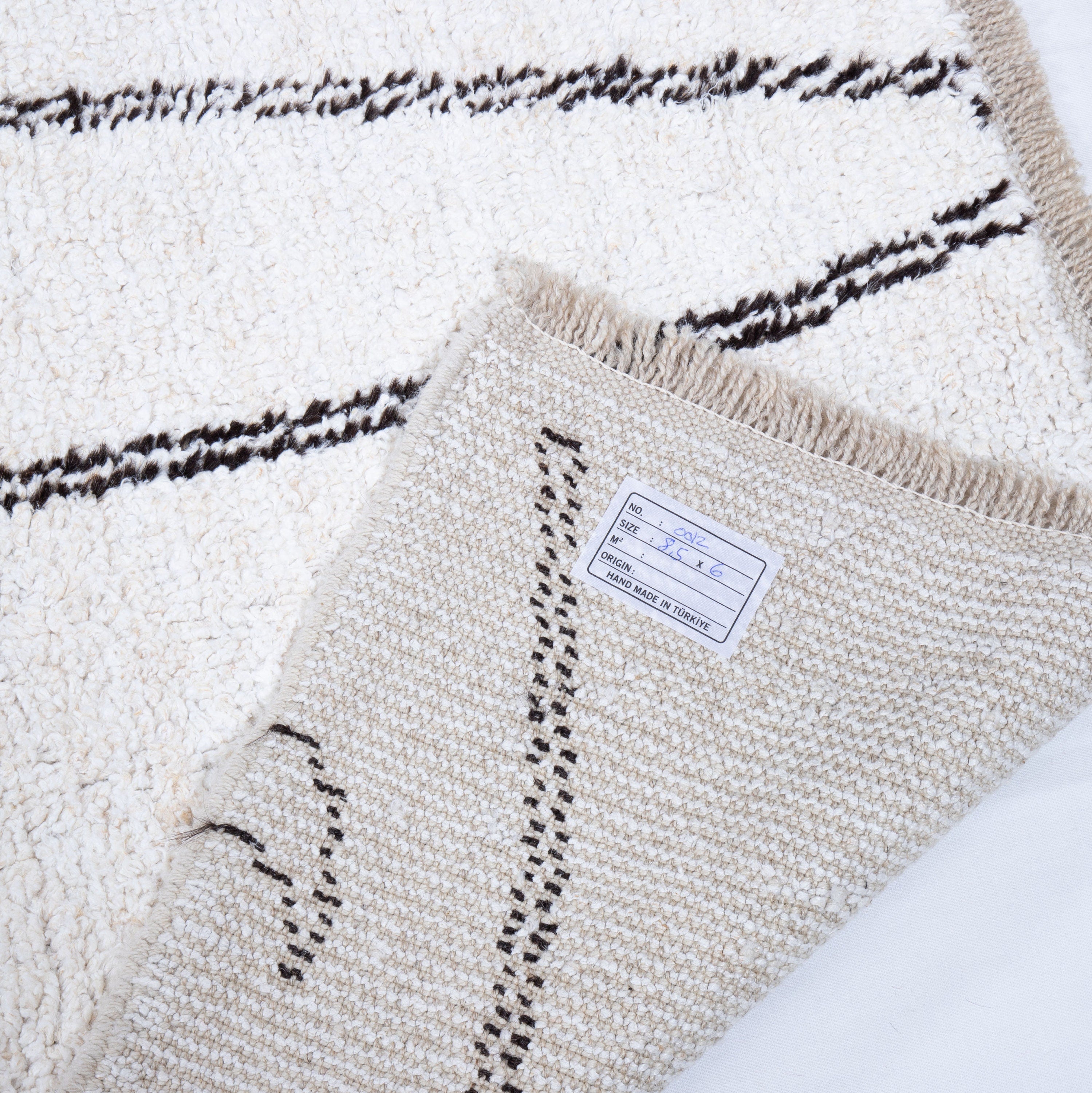 Contemporary TURKISH RUG up cycled from vintage HEMP and goat hair flat weaves