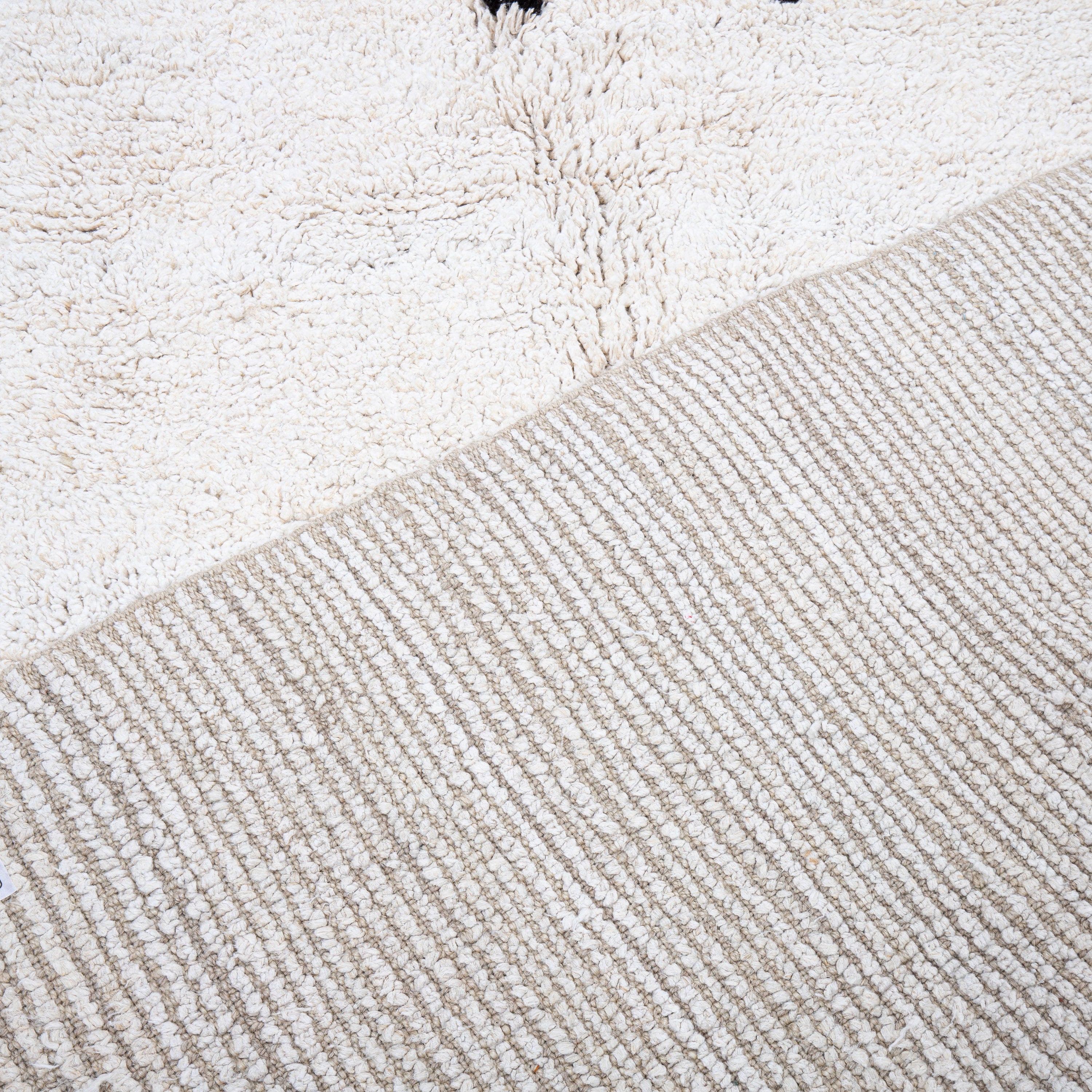 Contemporary TURKISH RUG up cycled from vintage HEMP and goat hair flat weaves