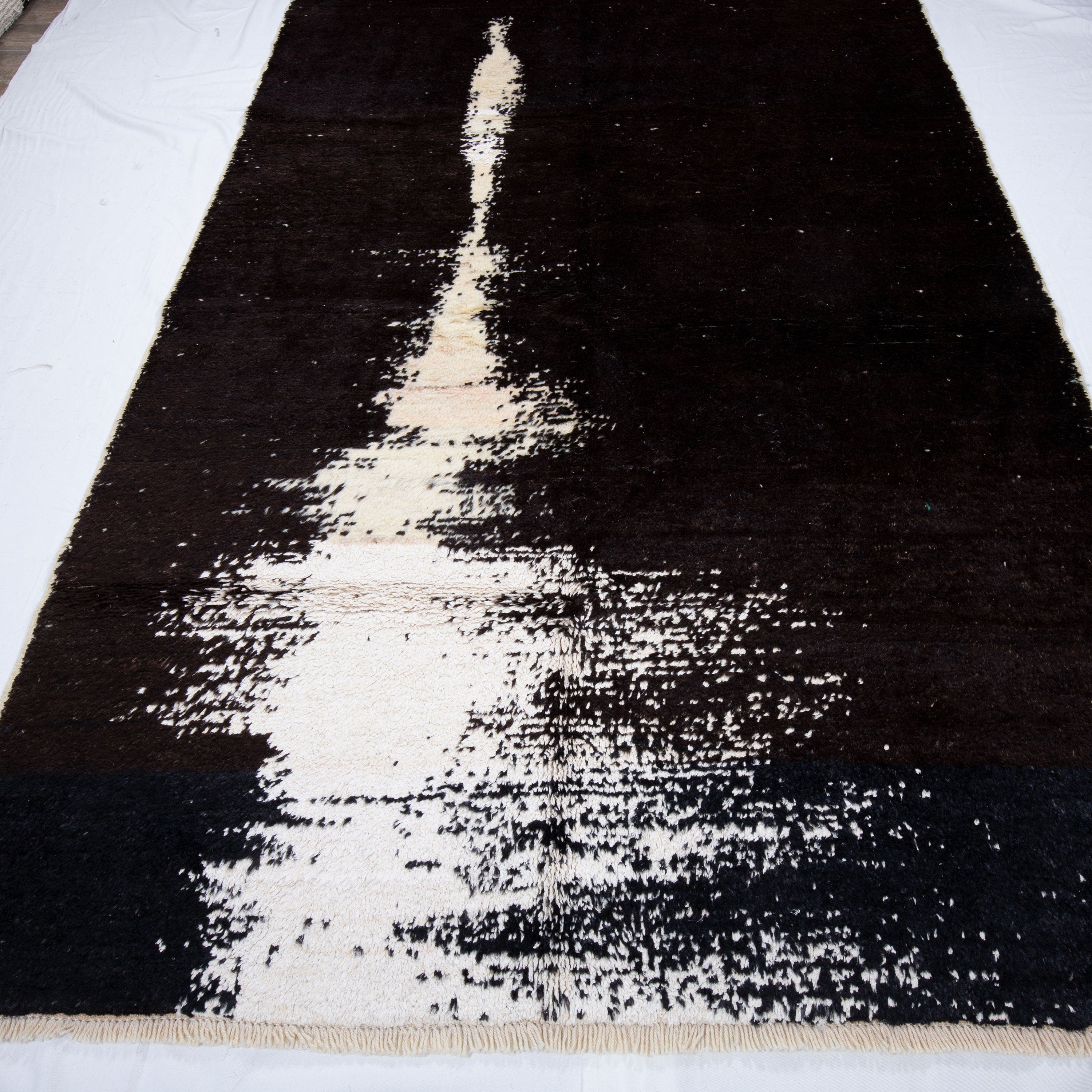 Contemporary TURKISH RUG up cycled from vintage HEMP and goat hair flat weaves.