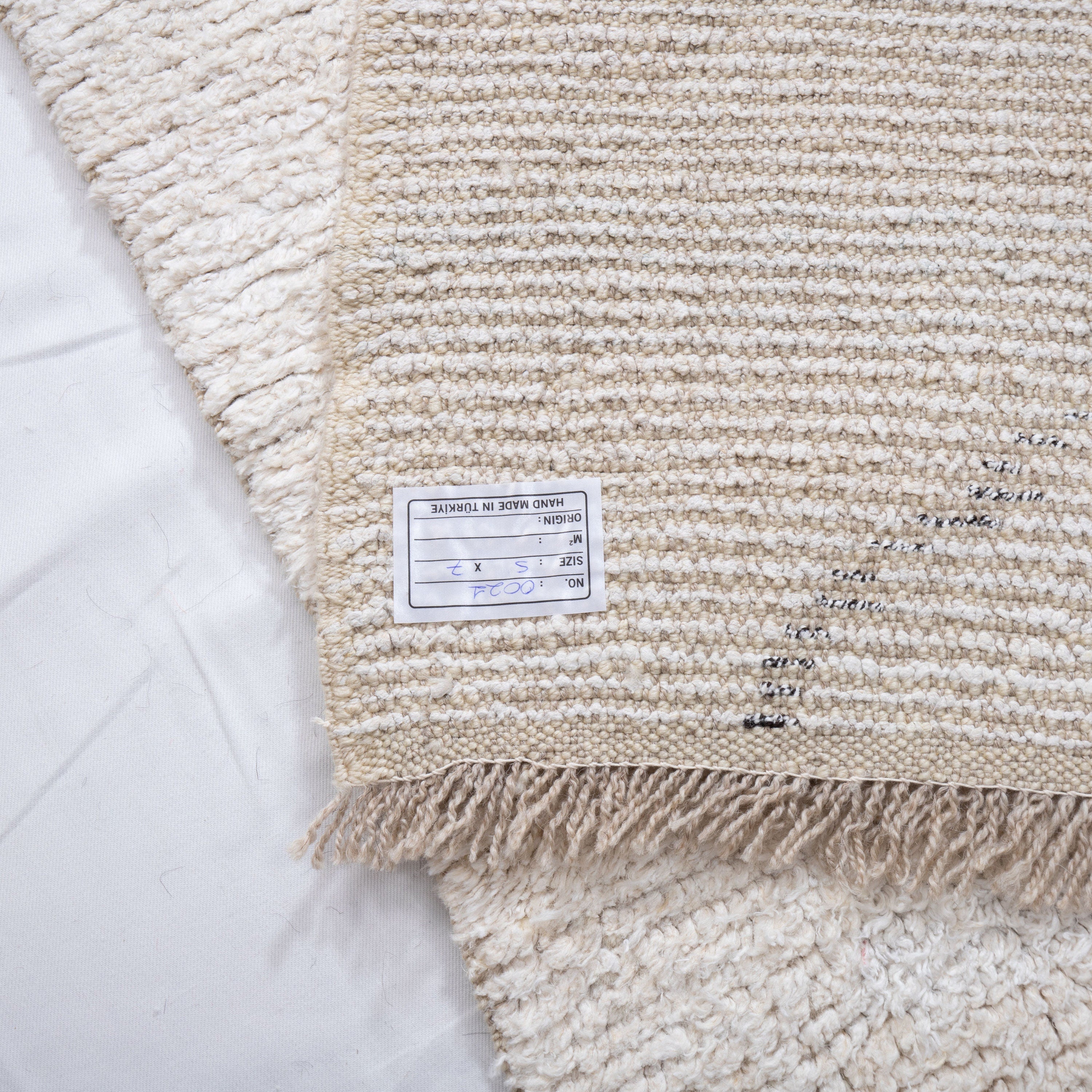 Contemporary TURKISH RUG up cycled from vintage HEMP and goat hair flat weaves