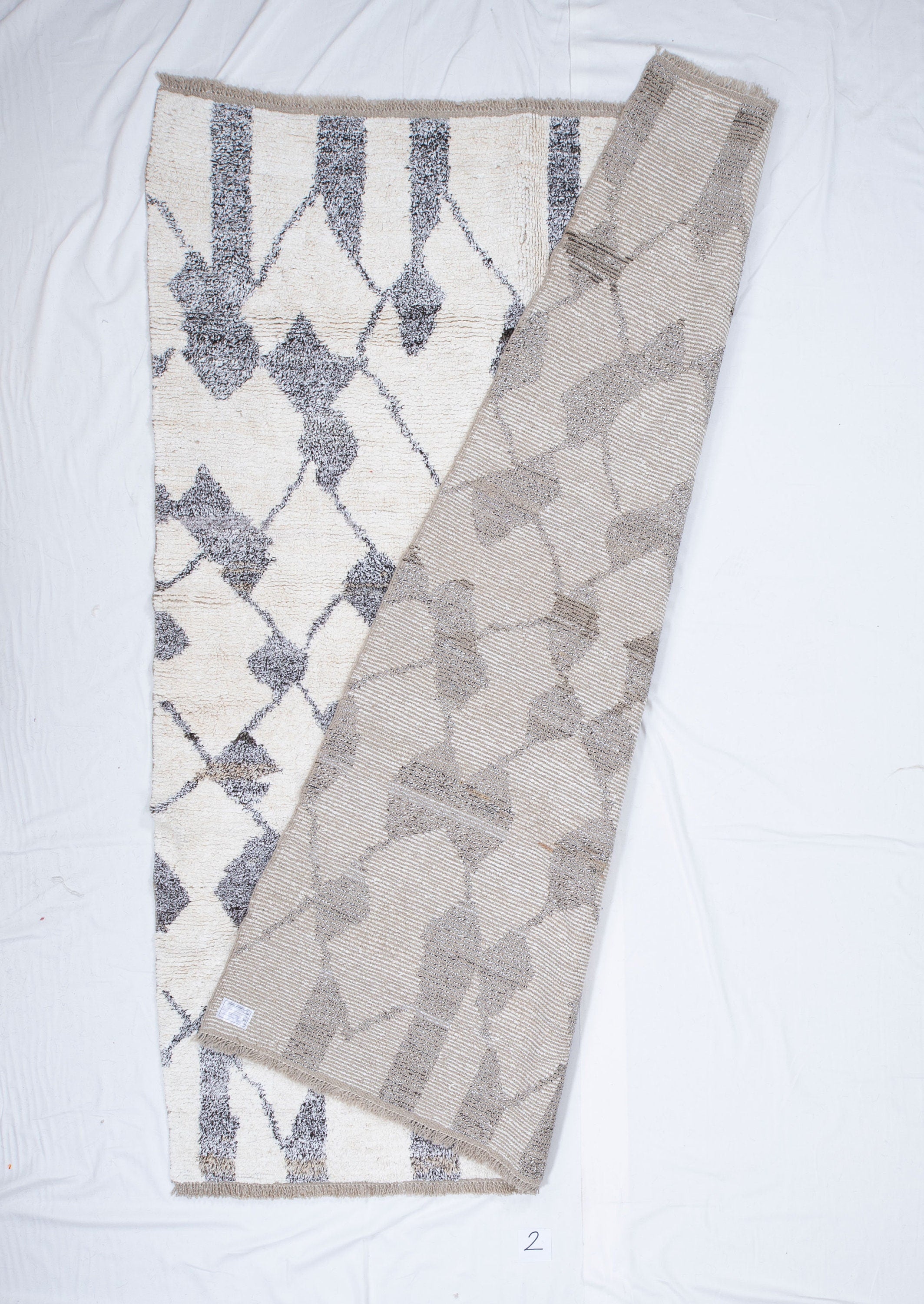 Contemporary TURKISH RUG up cycled from vintage HEMP and goat hair flat weaves