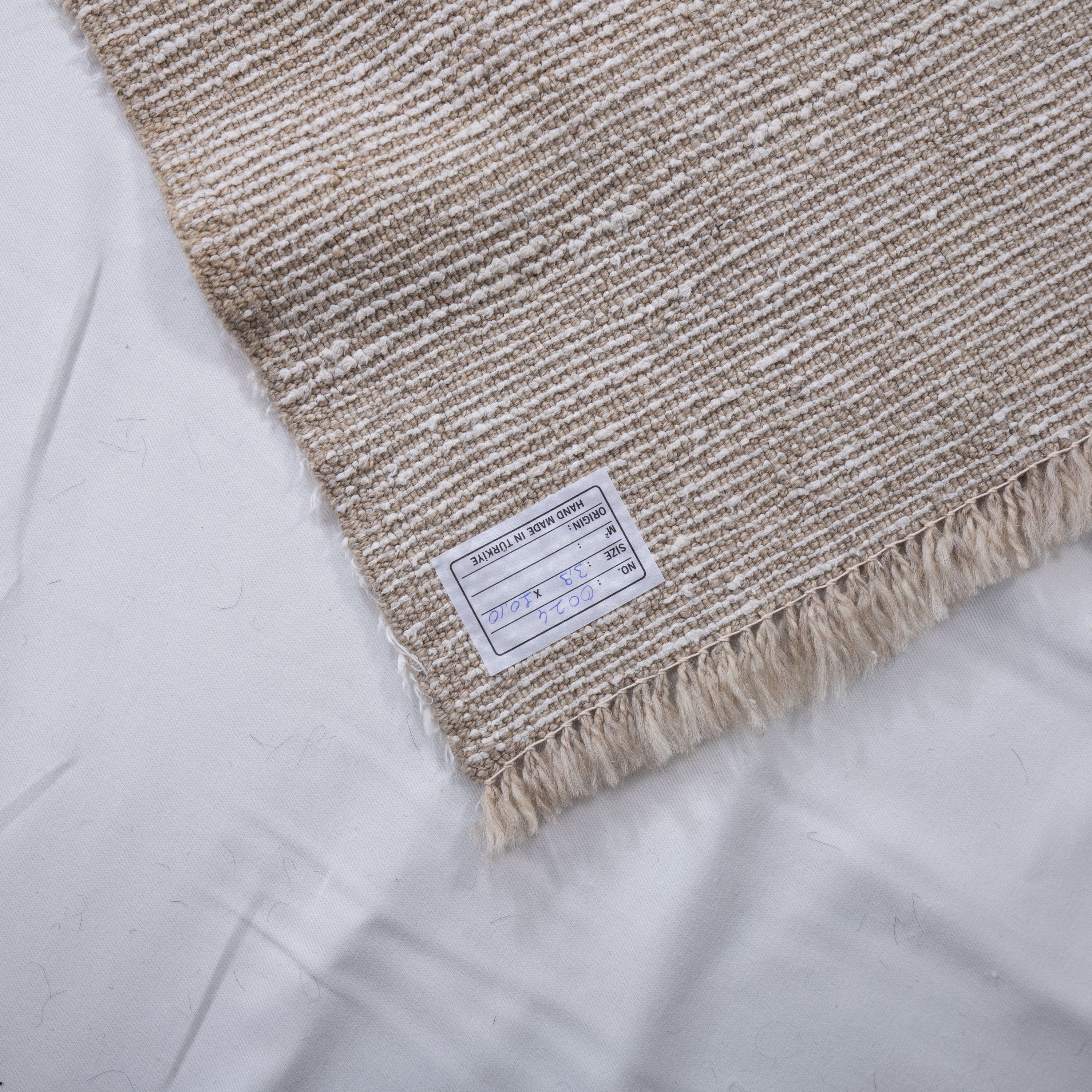 Contemporary TURKISH RUG up cycled from vintage HEMP and goat hair flat weaves