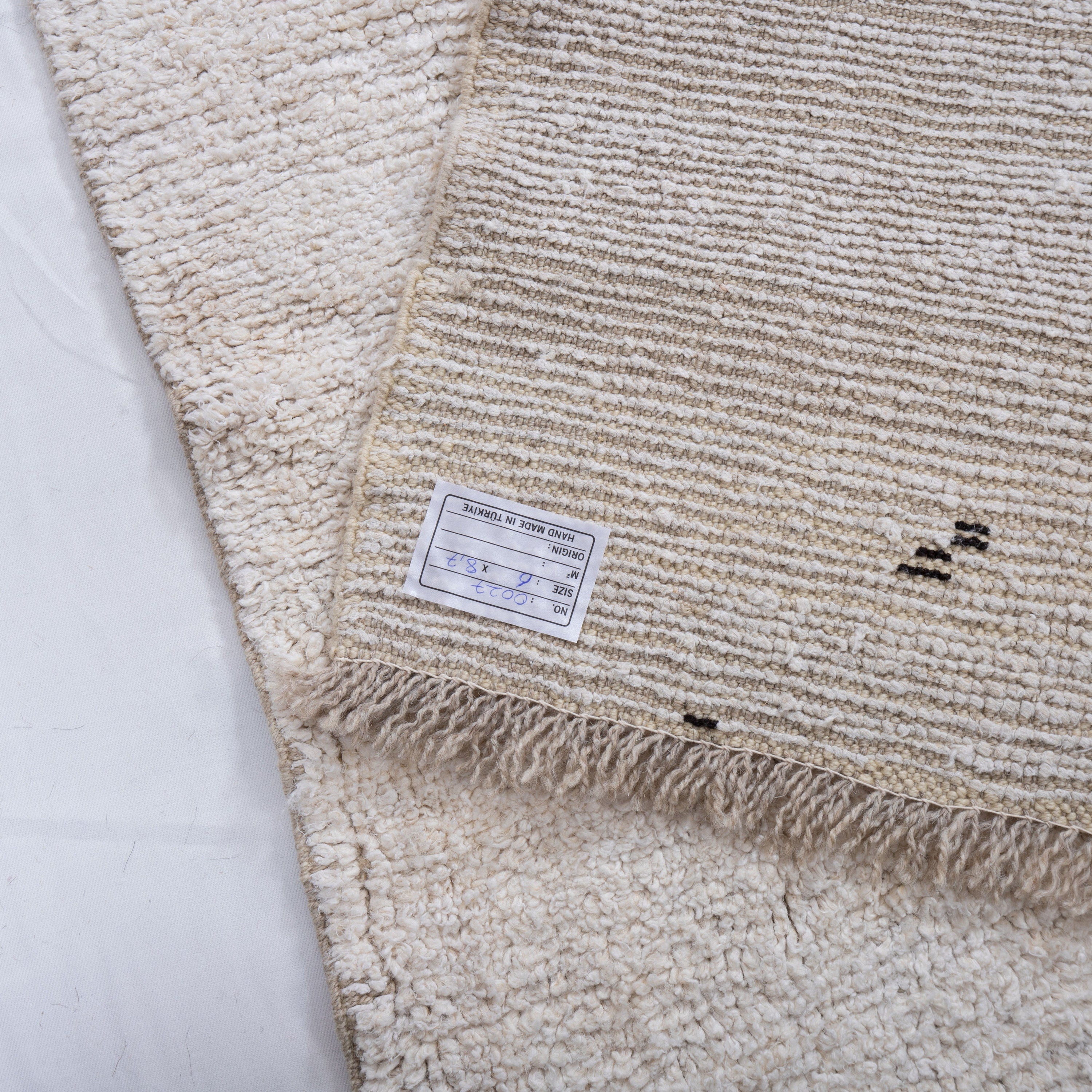 Contemporary TURKISH RUG up cycled from vintage HEMP and goat hair flat weaves.