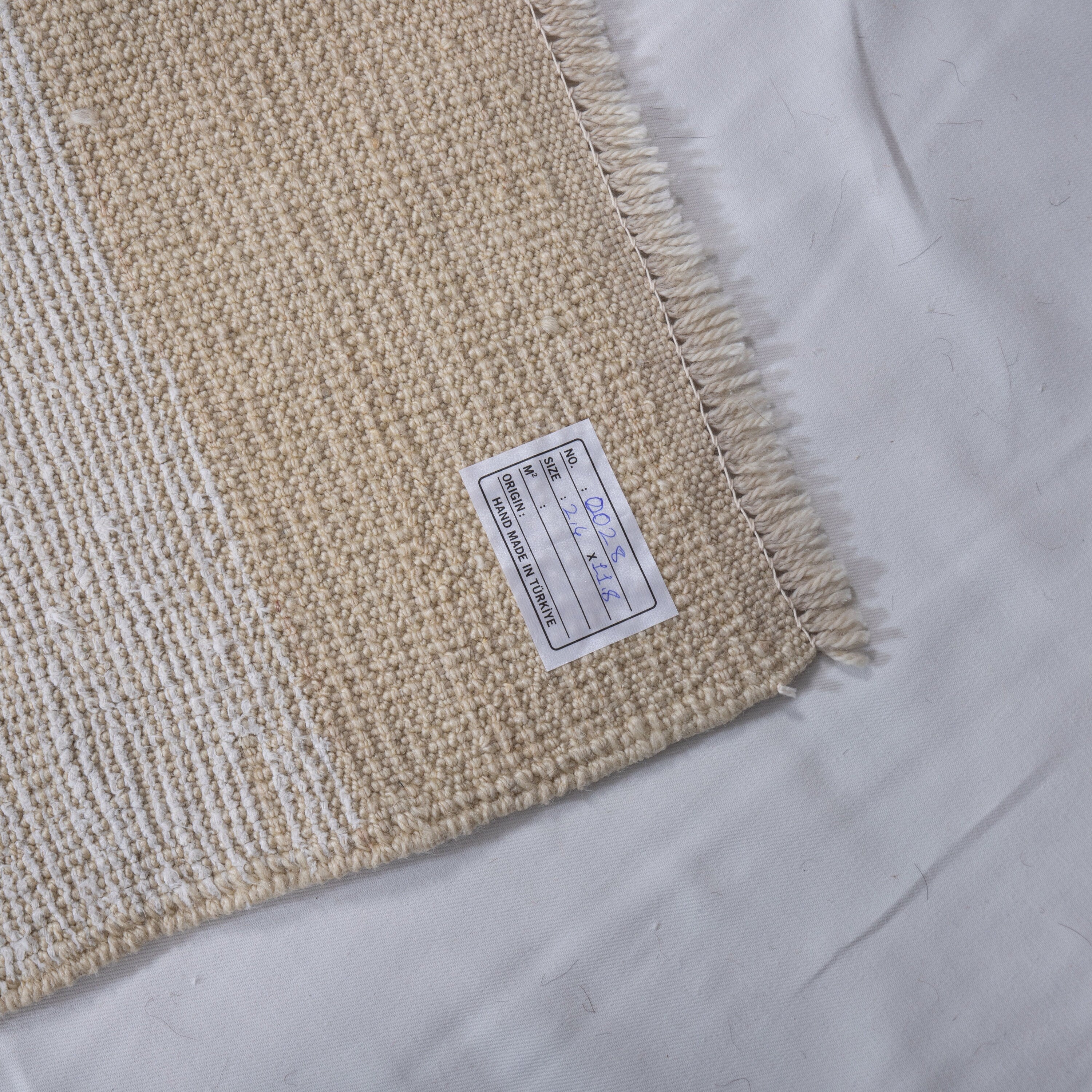 Contemporary TURKISH RUG up cycled from vintage HEMP and goat hair flat weaves.