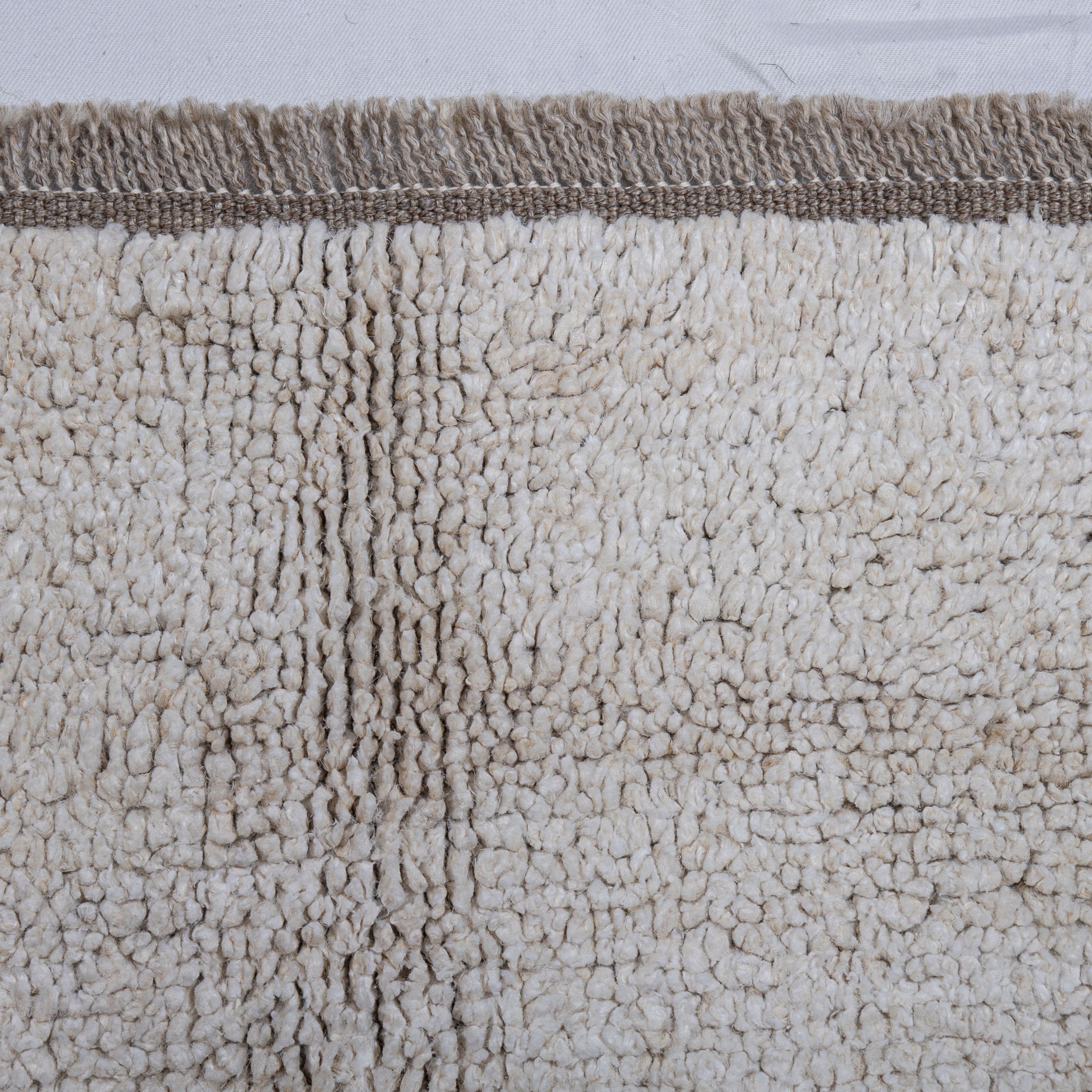 Contemporary TURKISH RUG up cycled from vintage HEMP and goat hair flat weaves.
