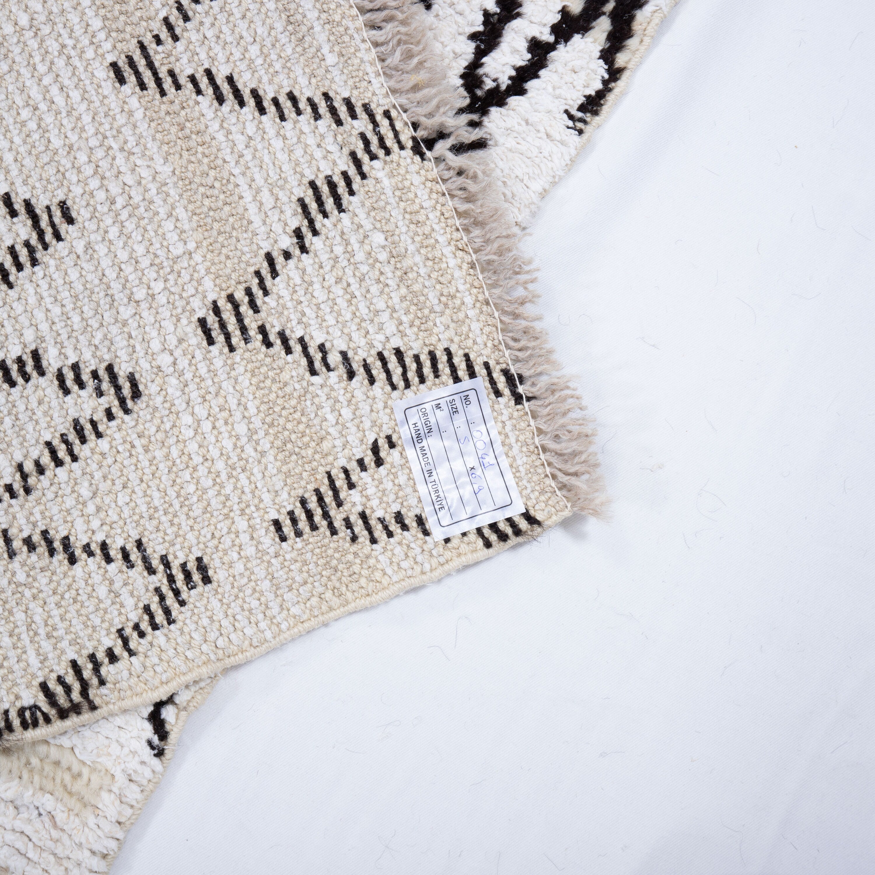 Contemporary TURKISH RUG up cycled from vintage HEMP and goat hair flat weaves