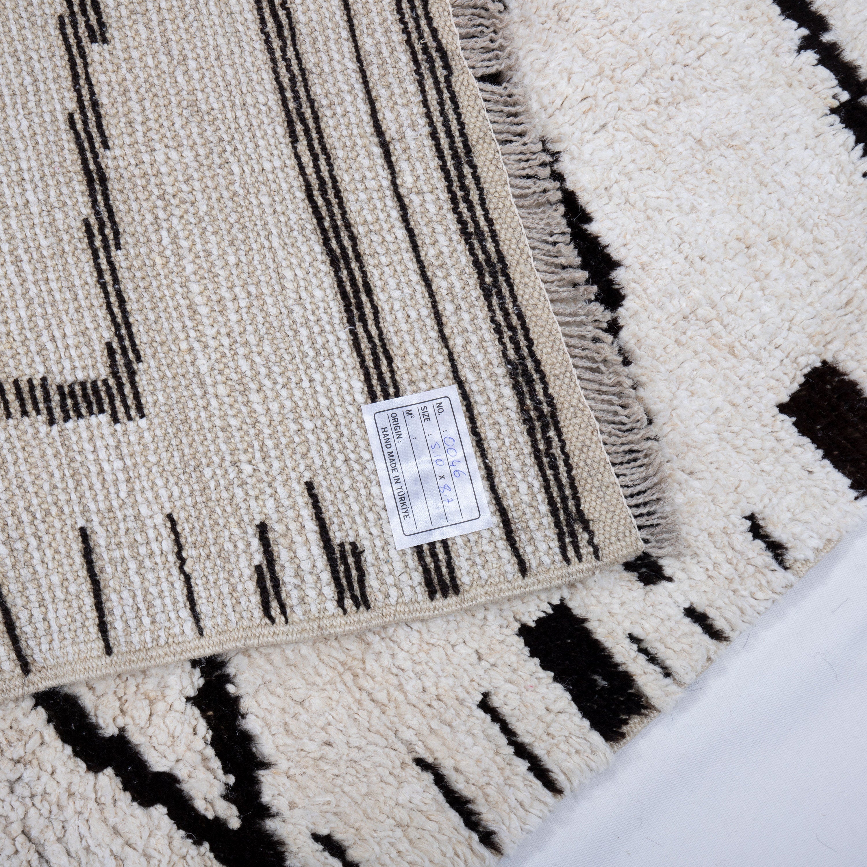 Contemporary TURKISH RUG up cycled from vintage HEMP and goat hair flat weaves