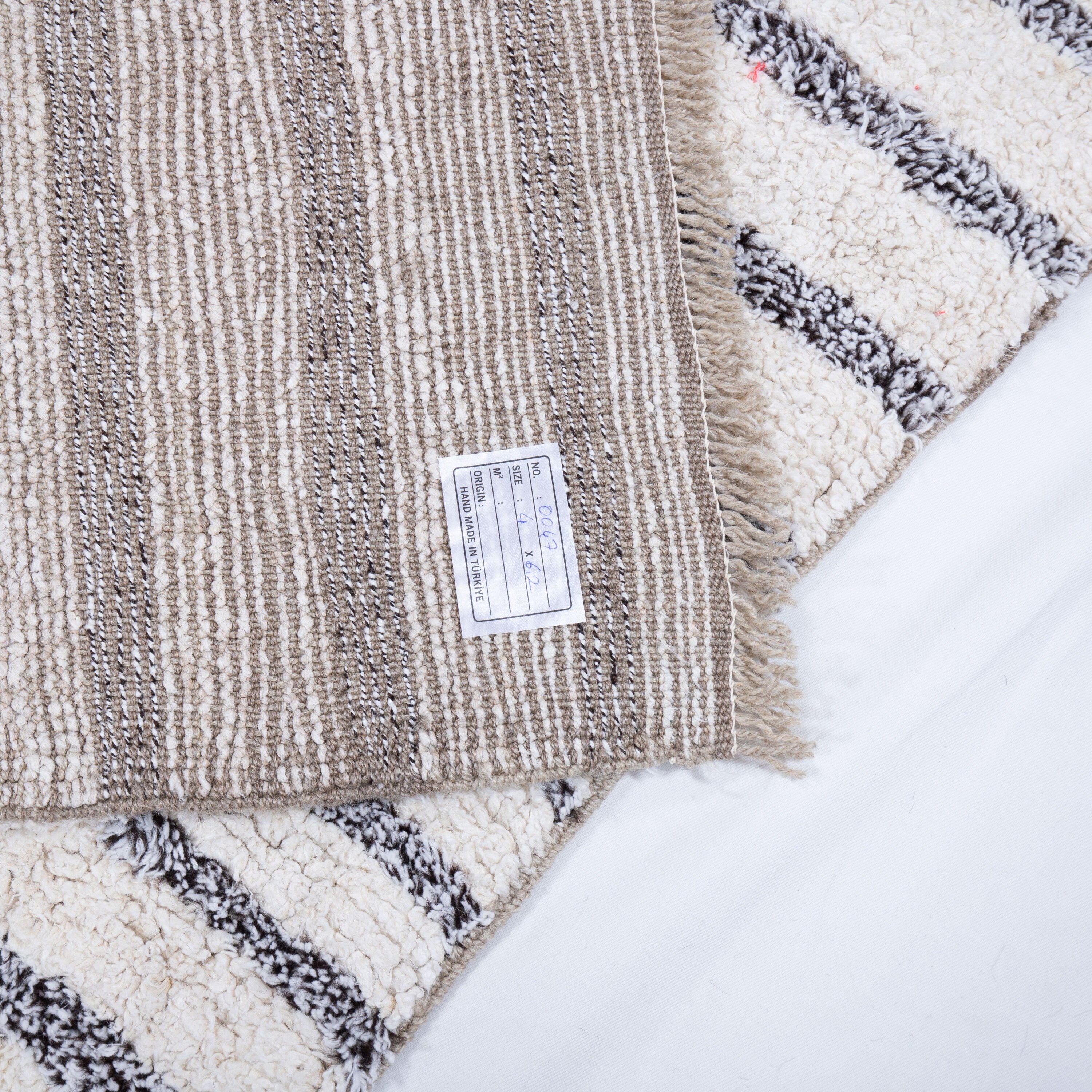 Contemporary TURKISH RUG up cycled from vintage HEMP and goat hair flat weaves