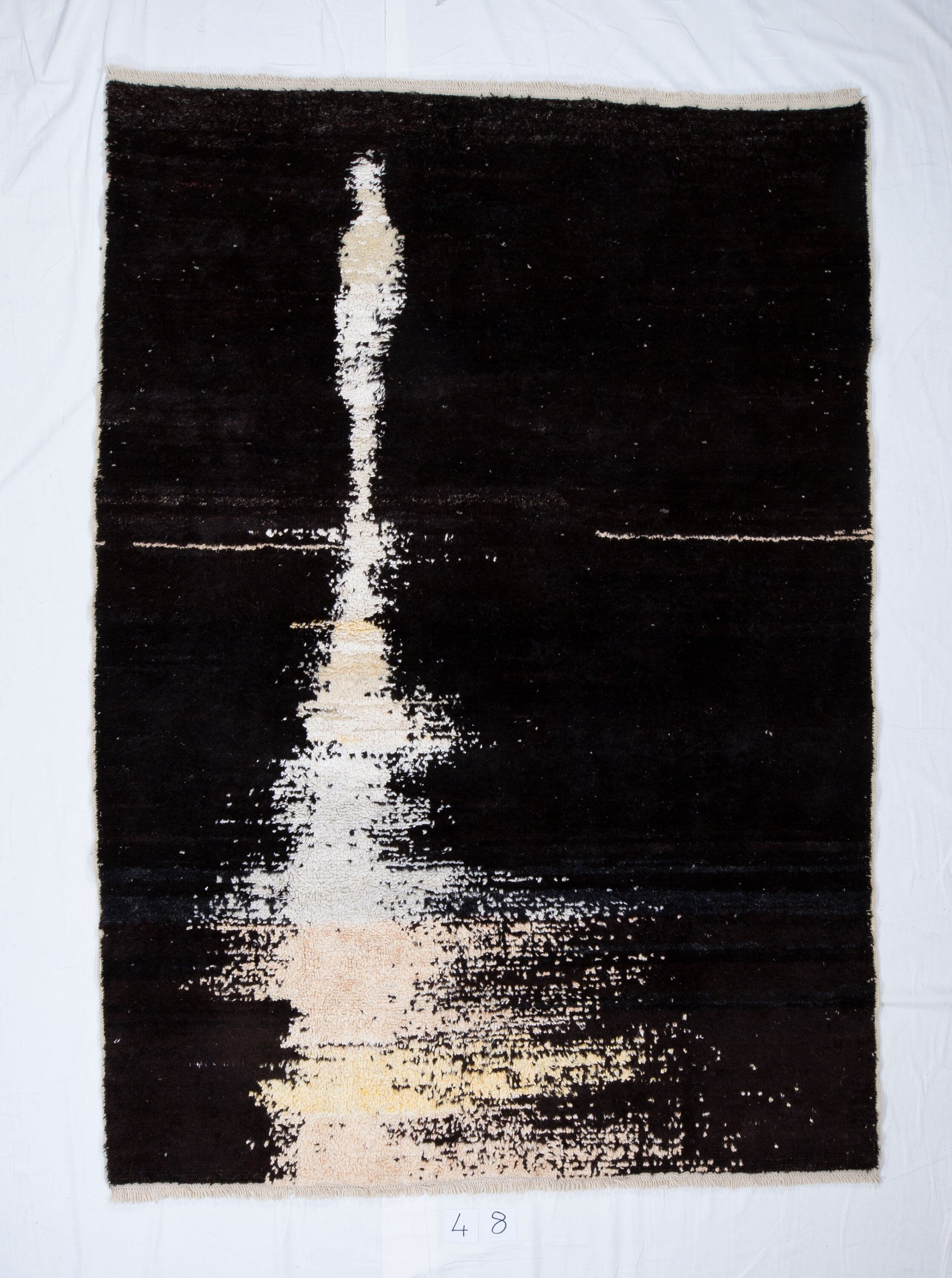 Contemporary TURKISH RUG up cycled from vintage HEMP and goat hair flat weaves