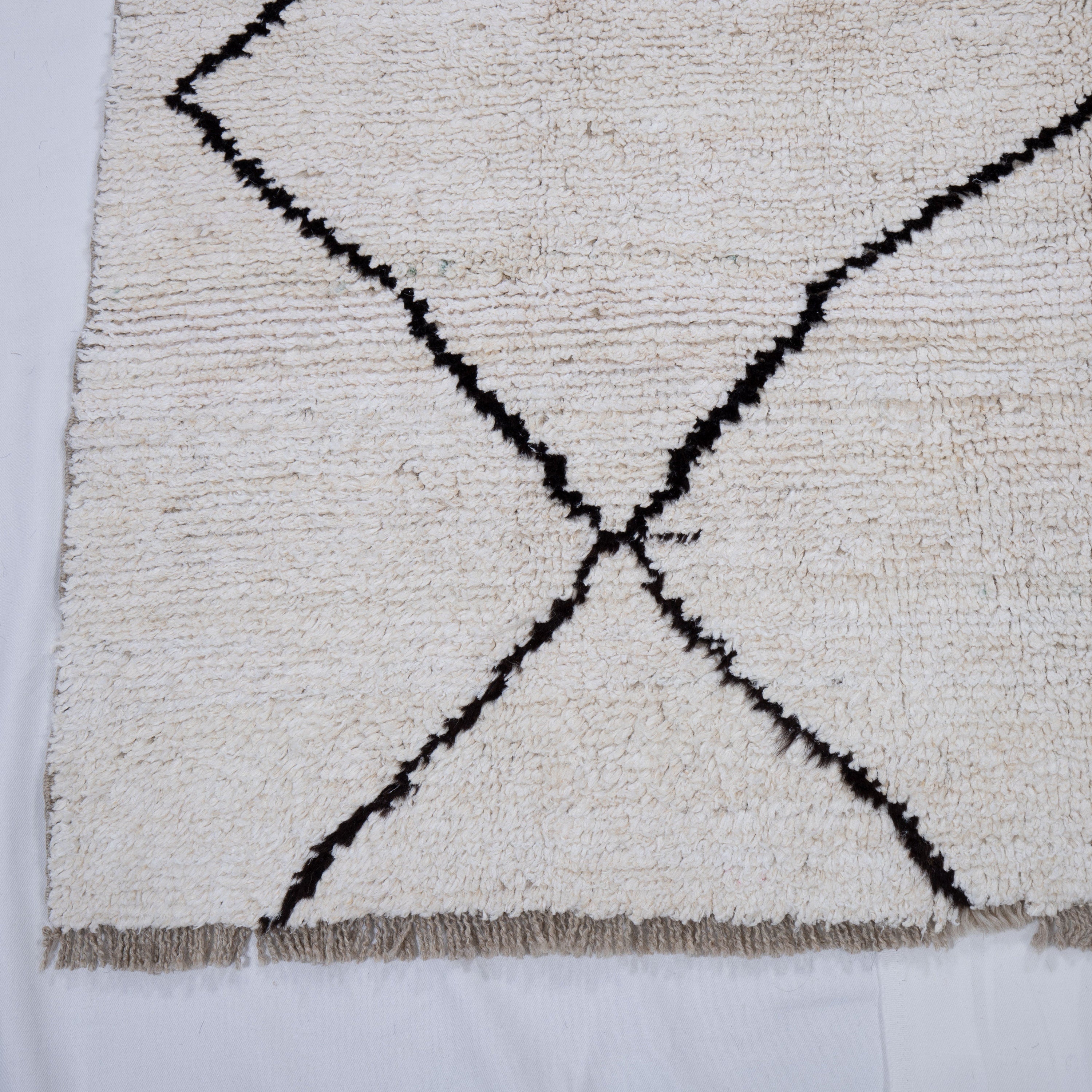 Contemporary TURKISH RUG up cycled from vintage HEMP and goat hair flat weaves