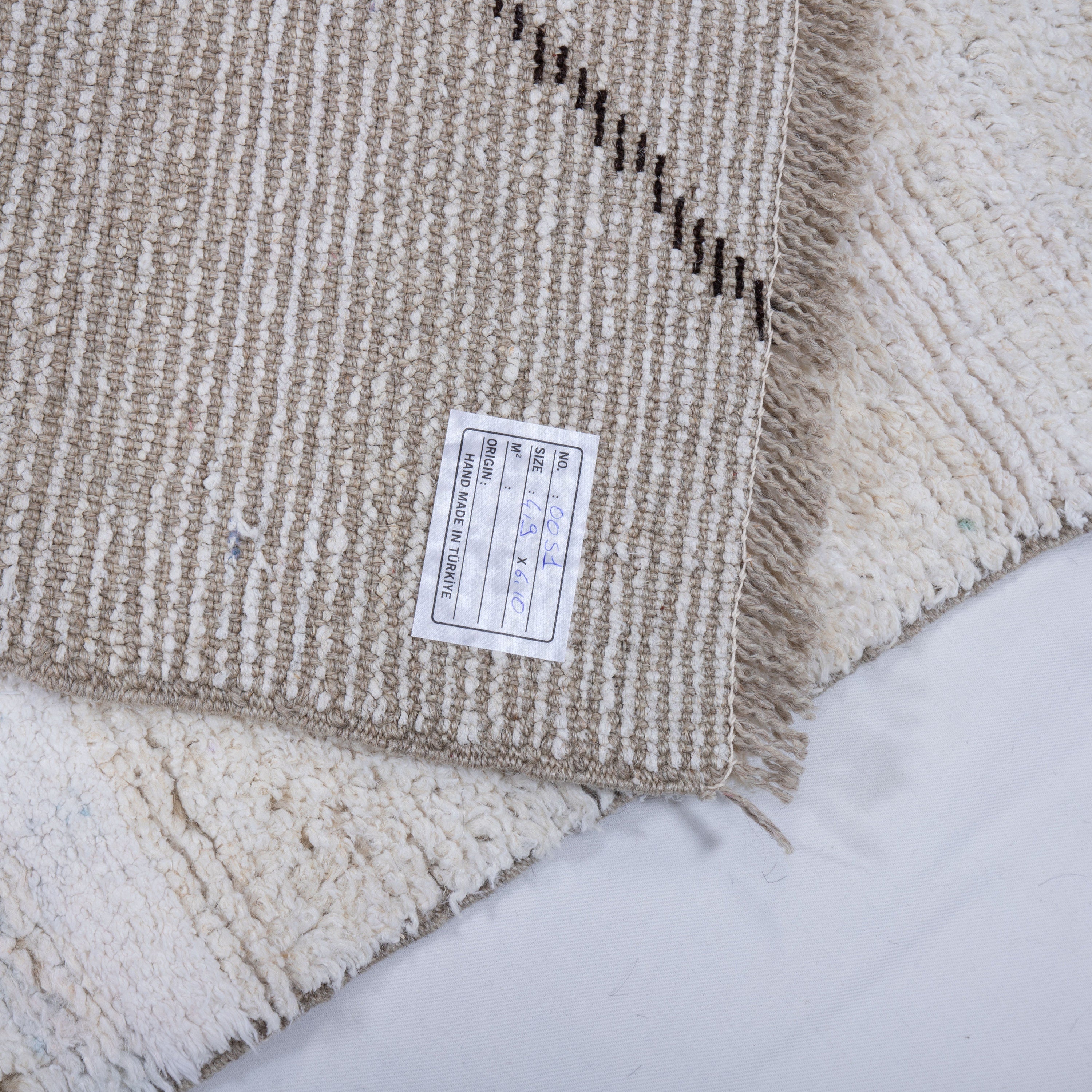 Contemporary TURKISH RUG up cycled from vintage HEMP and goat hair flat weaves