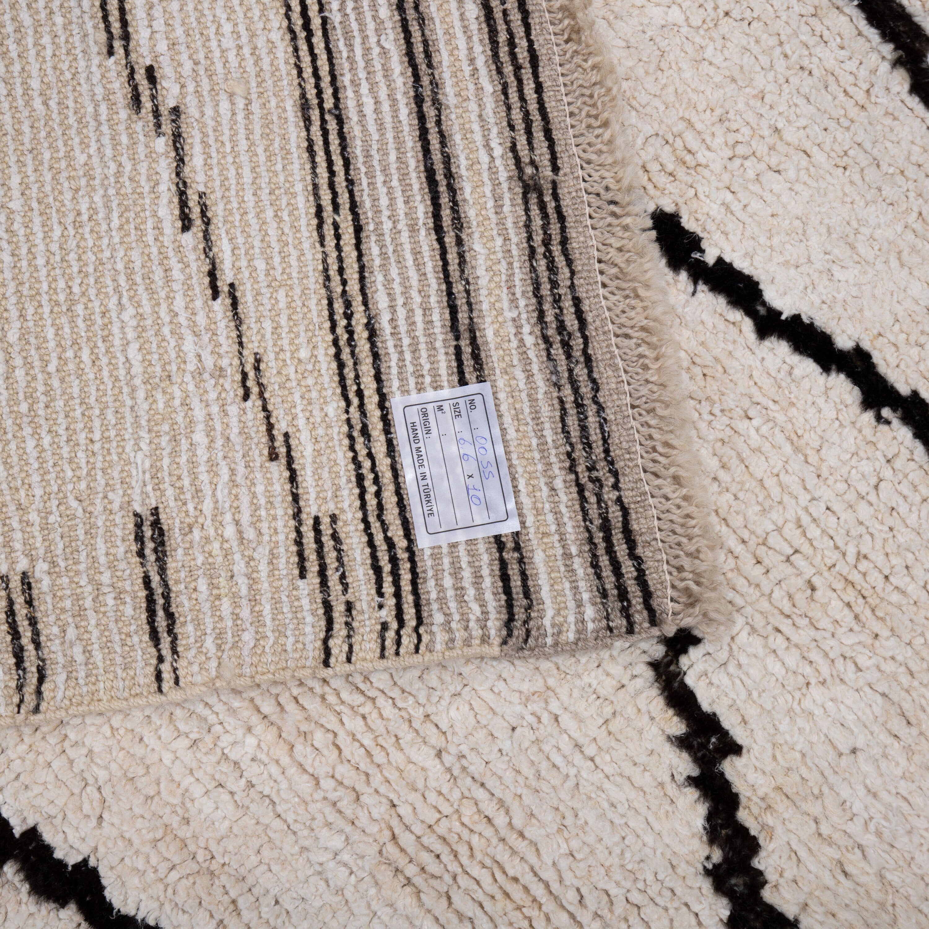 Contemporary TURKISH RUG up cycled from vintage HEMP and goat hair flat weaves