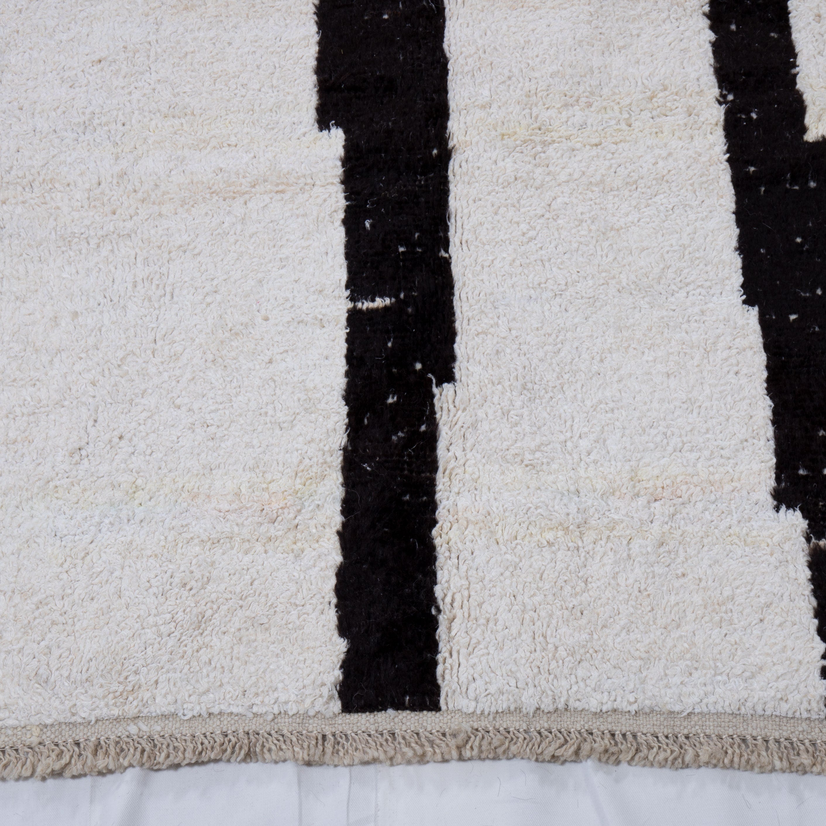 Contemporary TURKISH RUG up cycled from vintage HEMP and goat hair flat weaves