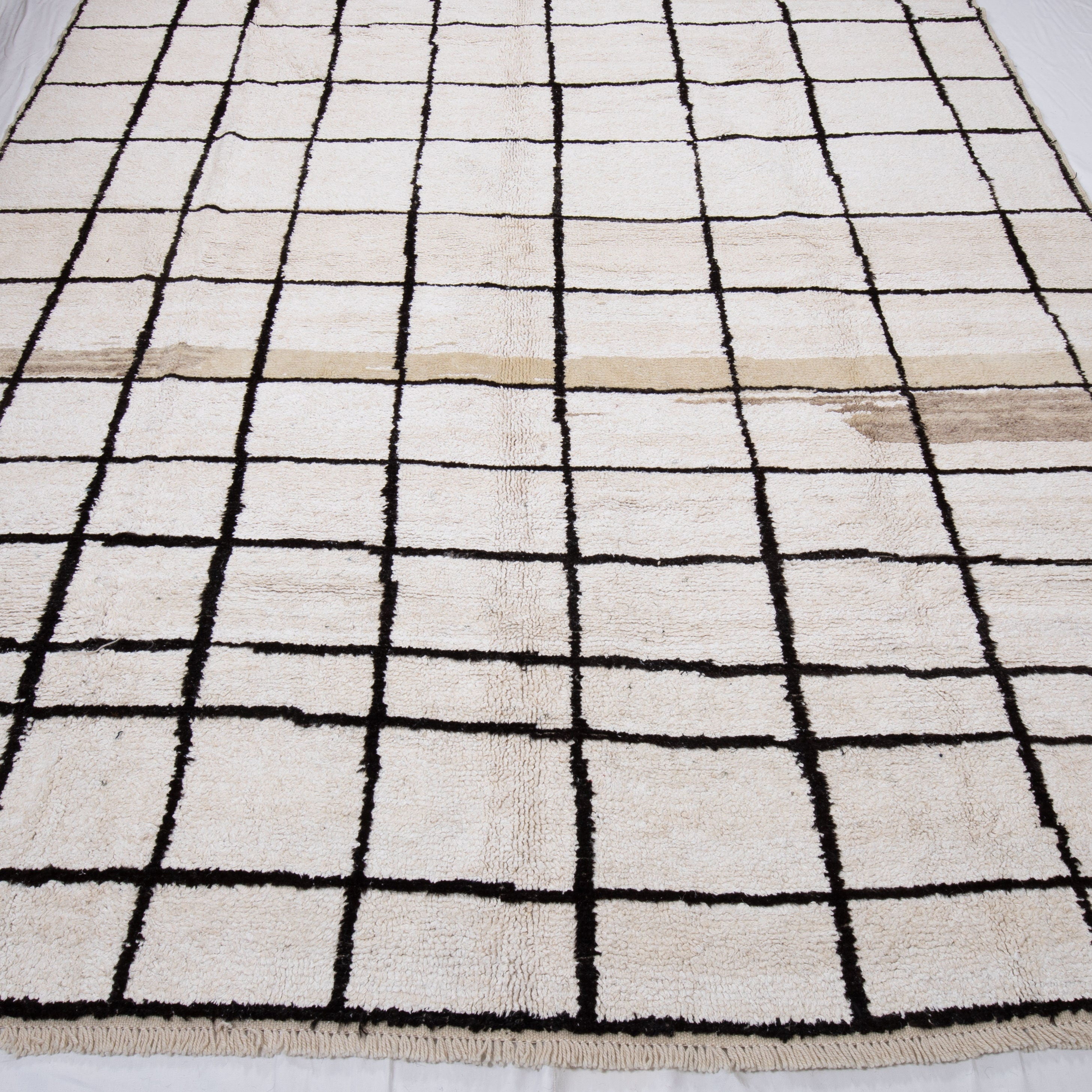 Contemporary TURKISH RUG up cycled from vintage HEMP and goat hair flat weaves