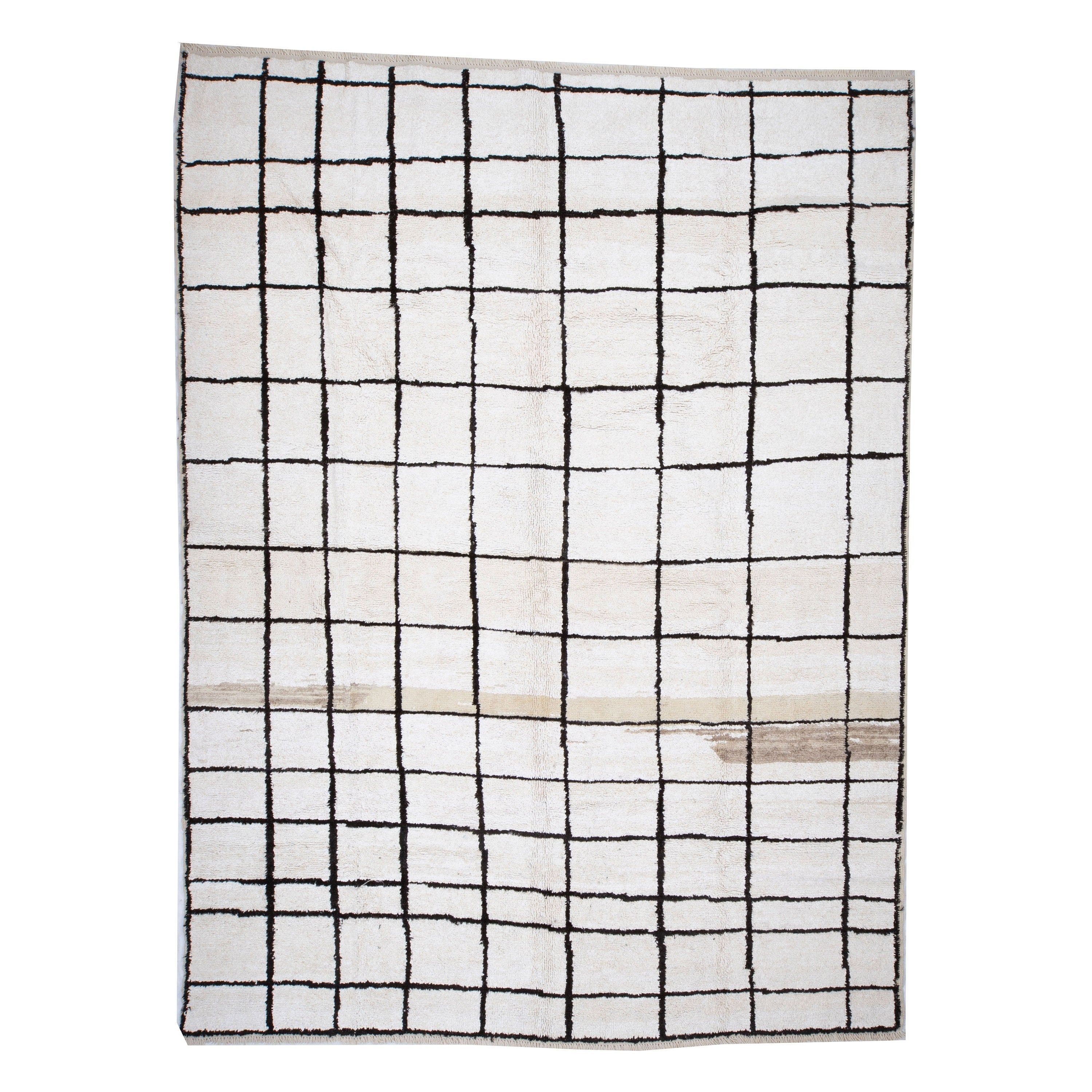 Contemporary TURKISH RUG up cycled from vintage HEMP and goat hair flat weaves