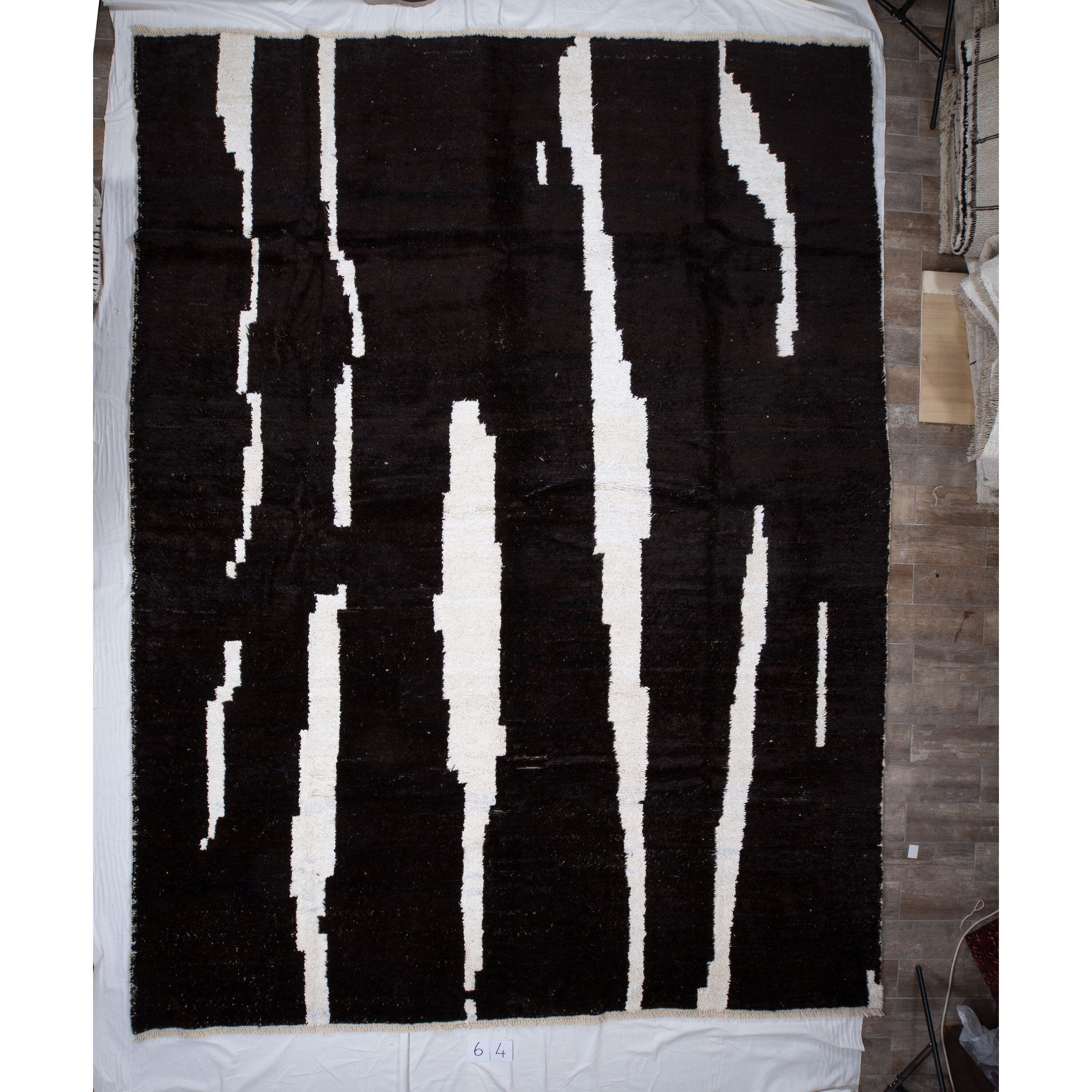 Contemporary TURKISH RUG up cycled from vintage HEMP and goat hair flat weaves