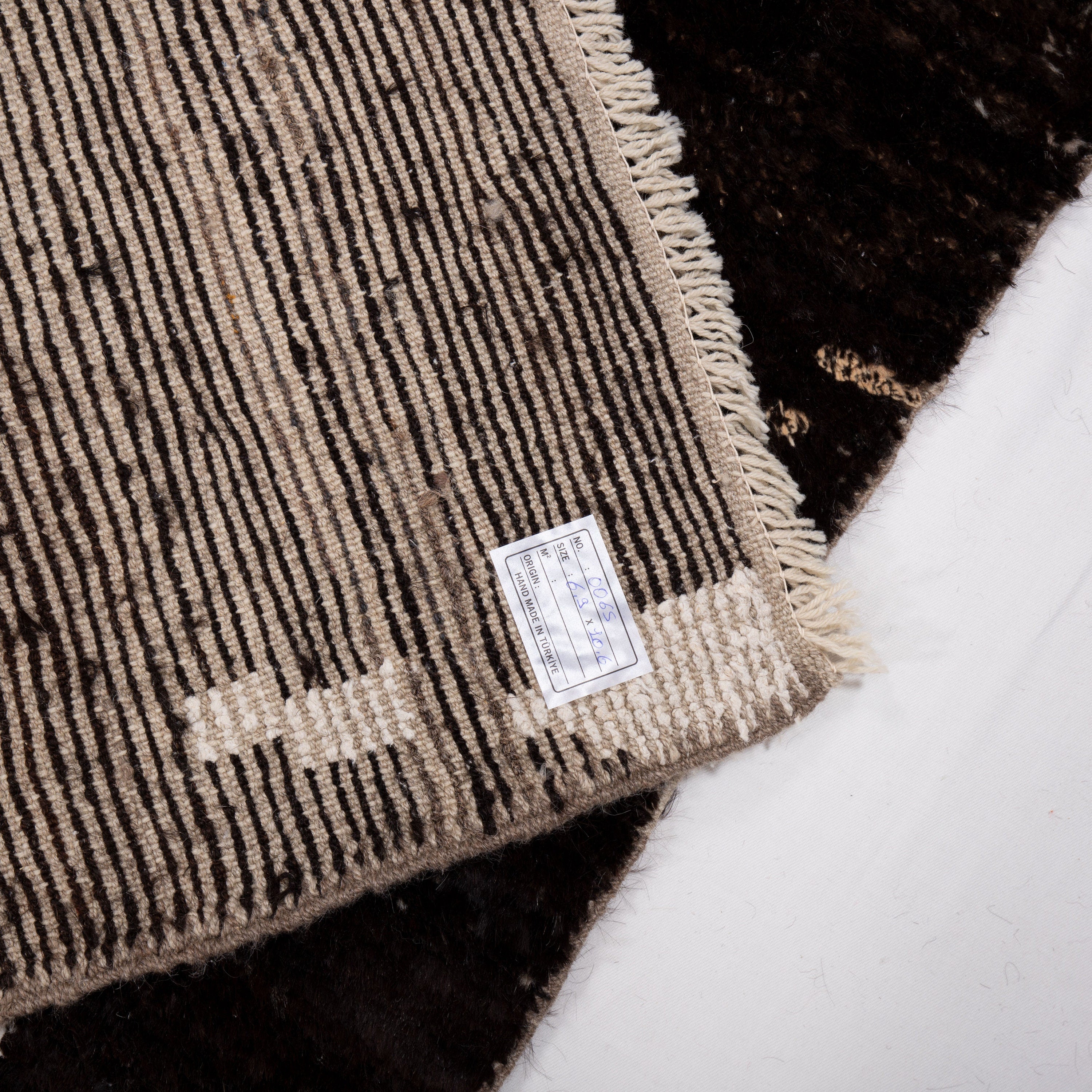 Contemporary TURKISH RUG up cycled from vintage HEMP and goat hair flat weaves