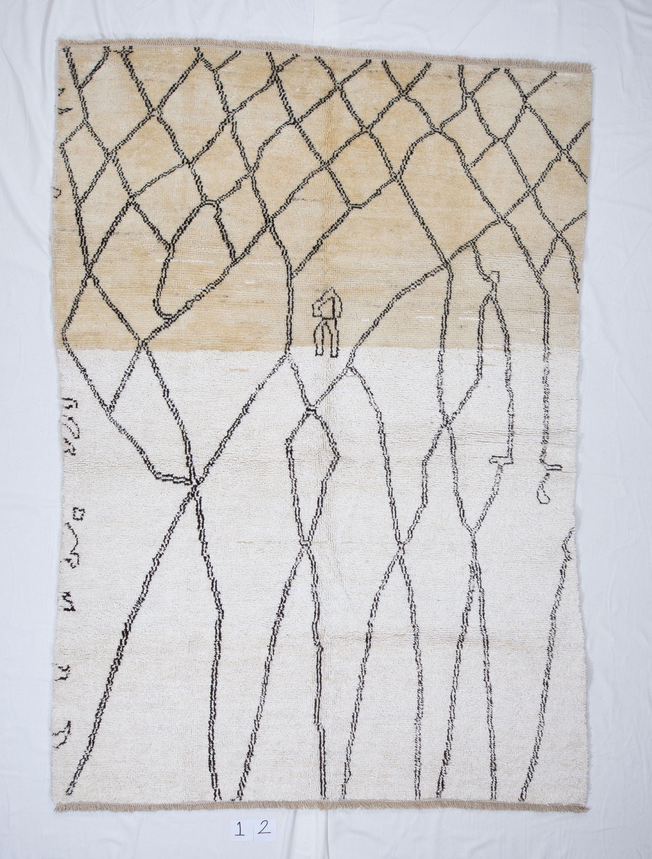 Contemporary TURKISH RUG up cycled from vintage HEMP and goat hair flat weaves