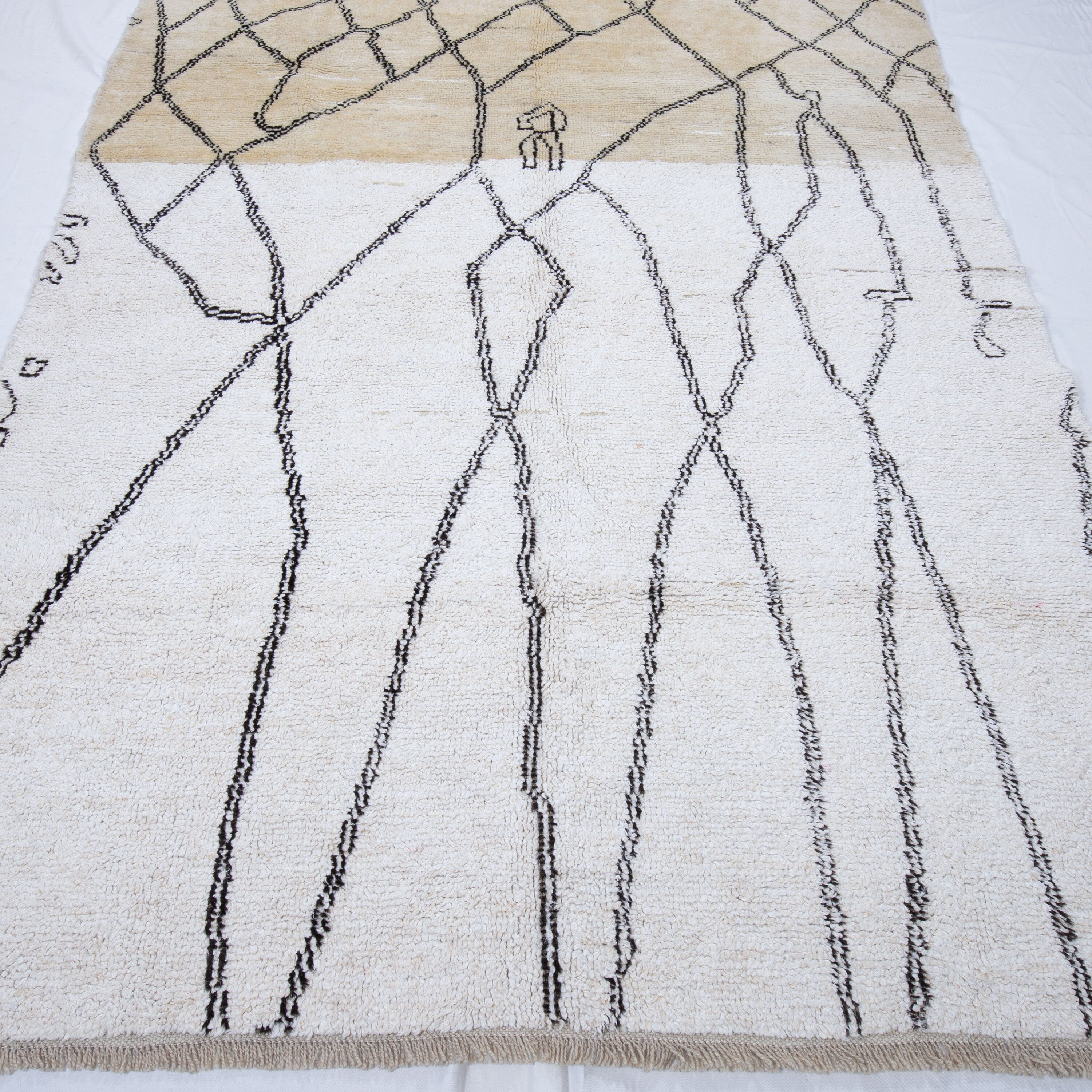 Contemporary TURKISH RUG up cycled from vintage HEMP and goat hair flat weaves