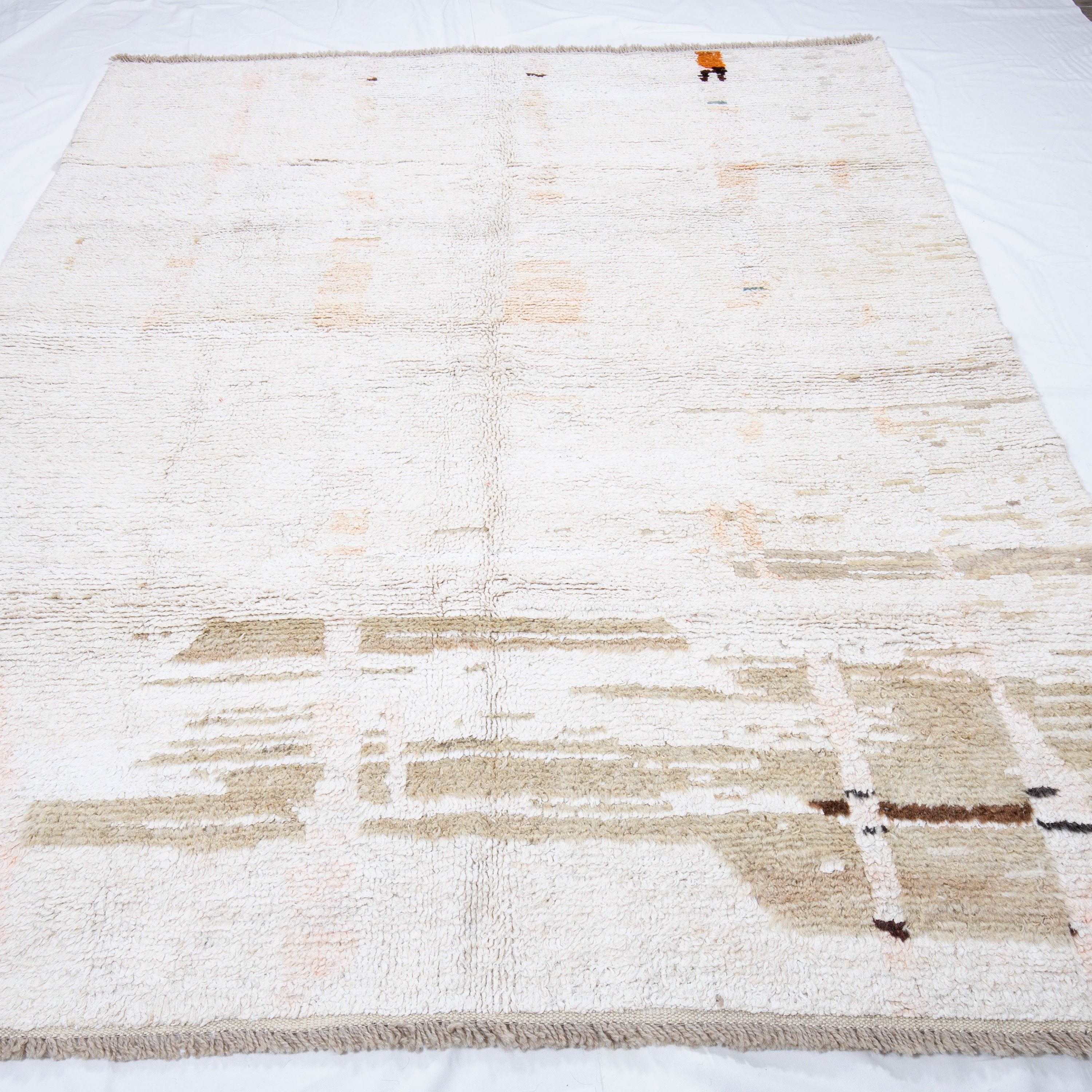 Contemporary TURKISH RUG up cycled from vintage HEMP and goat hair flat weaves