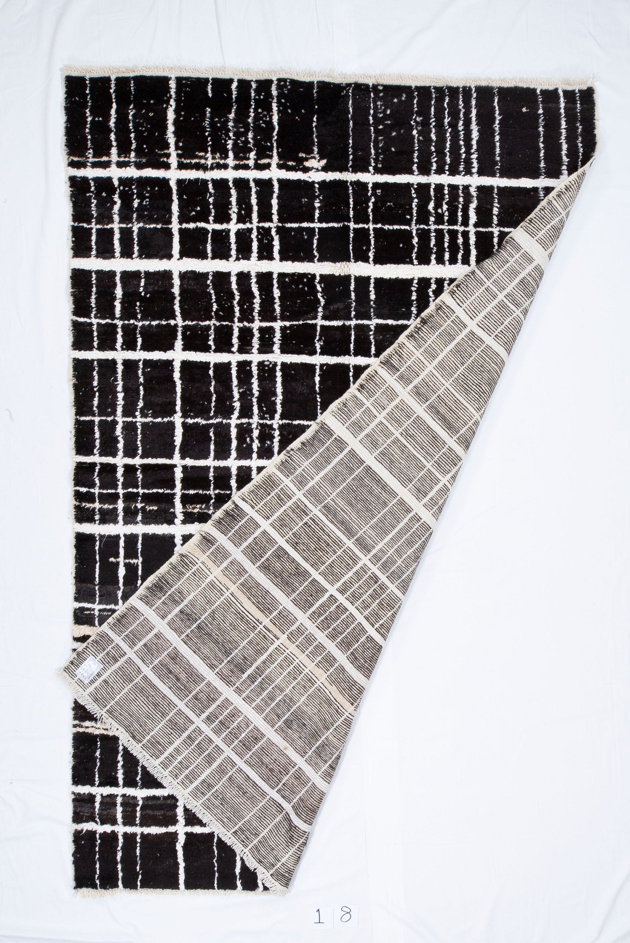 Contemporary TURKISH RUG up cycled from vintage HEMP and goat hair flat weaves