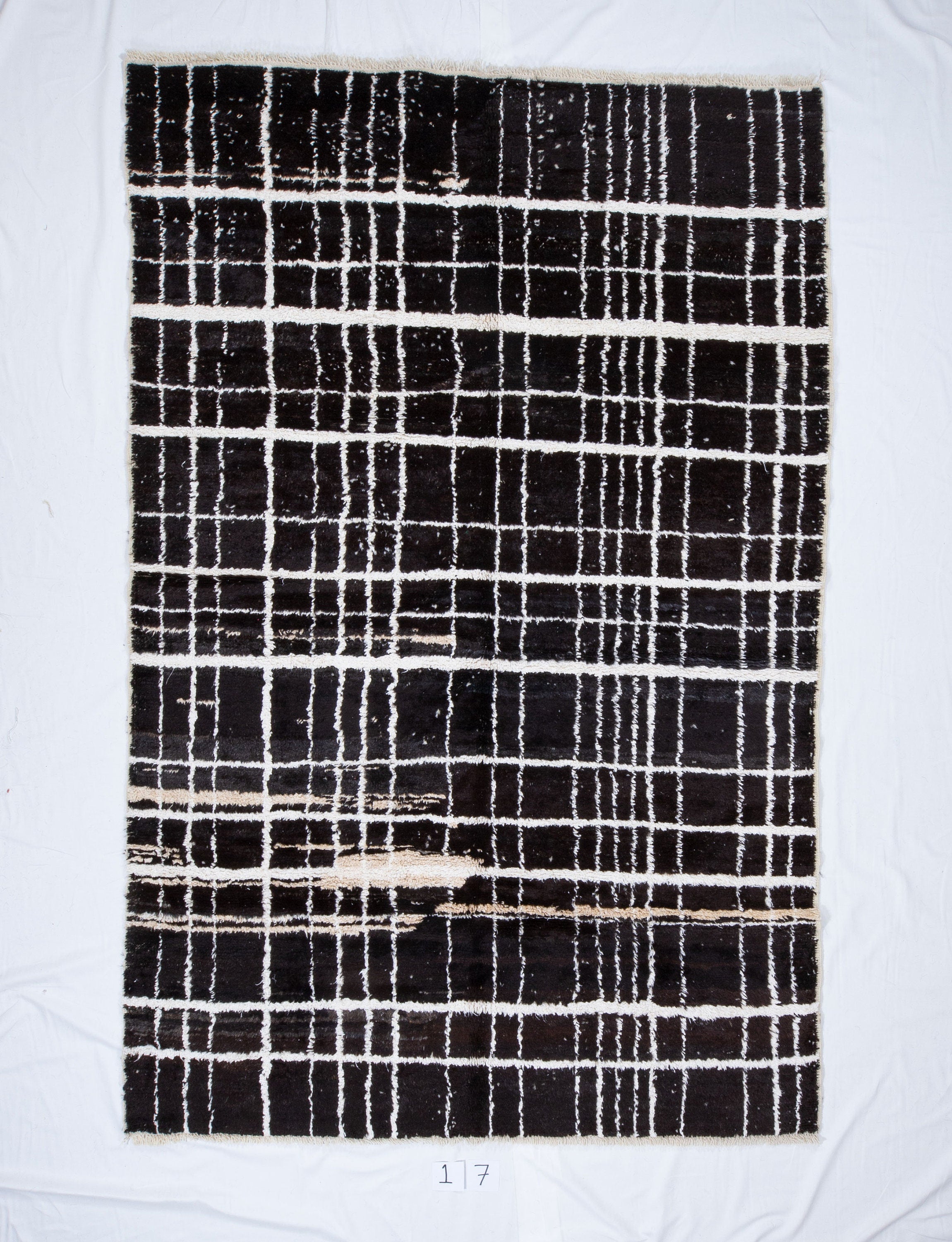 Contemporary TURKISH RUG up cycled from vintage HEMP and goat hair flat weaves