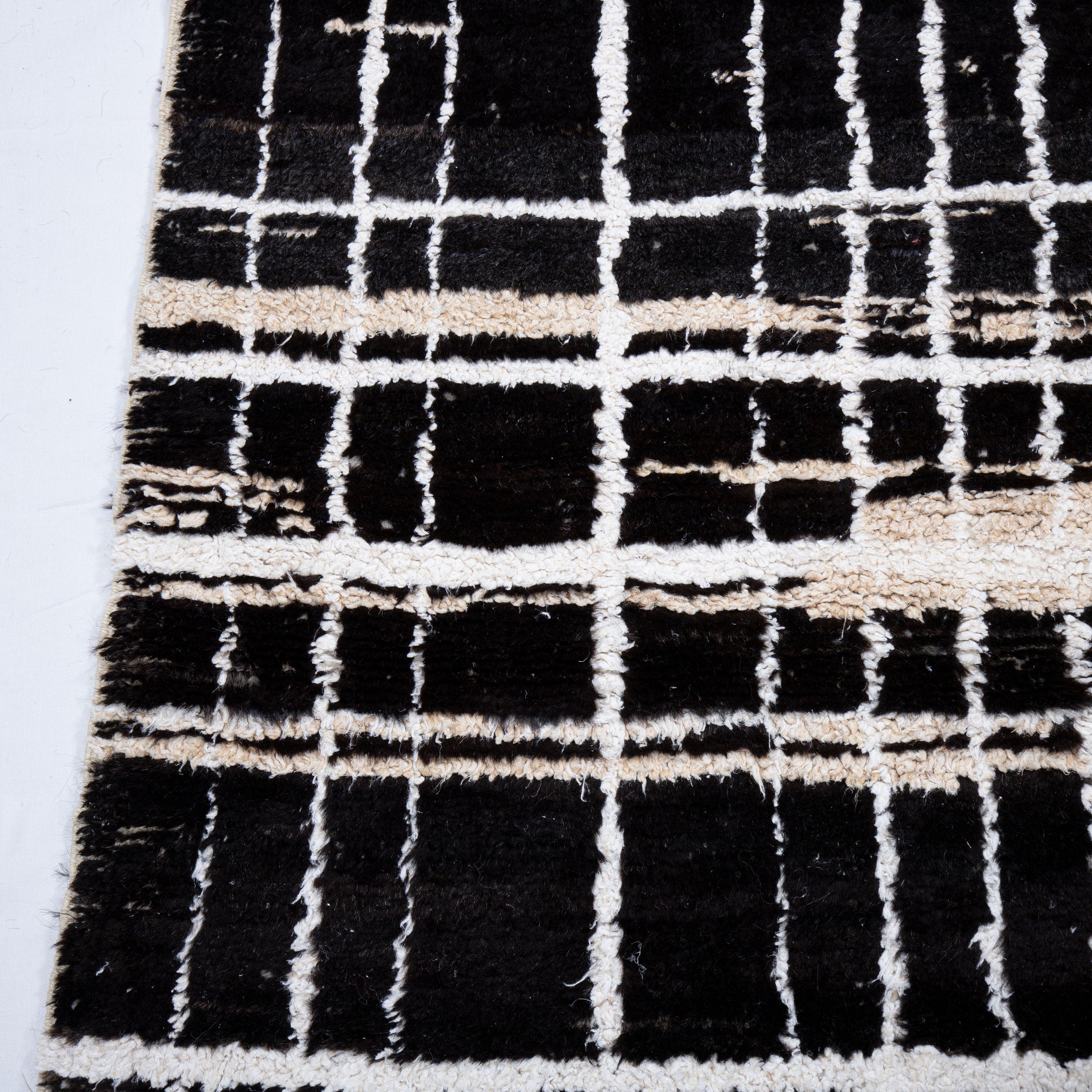 Contemporary TURKISH RUG up cycled from vintage HEMP and goat hair flat weaves