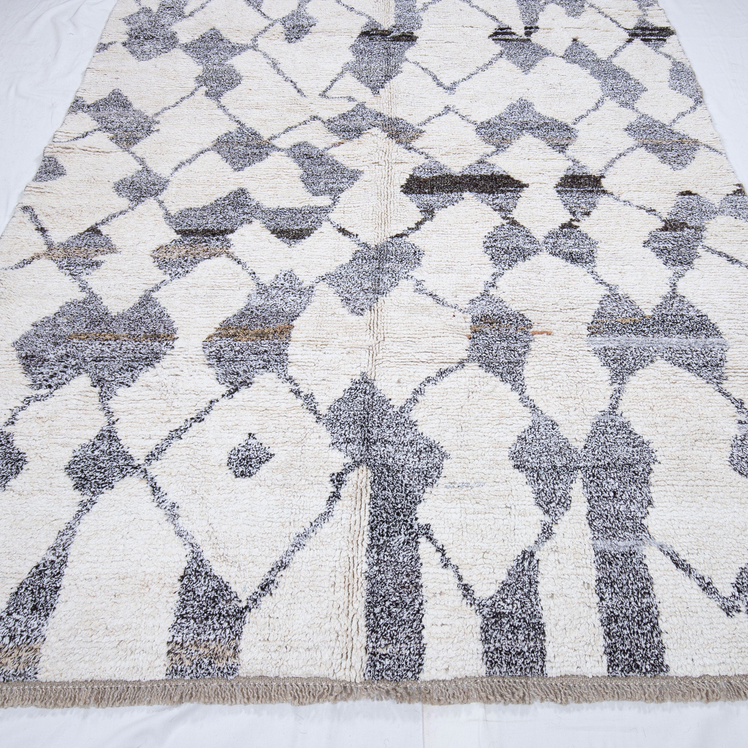 Contemporary TURKISH RUG up cycled from vintage HEMP and goat hair flat weaves