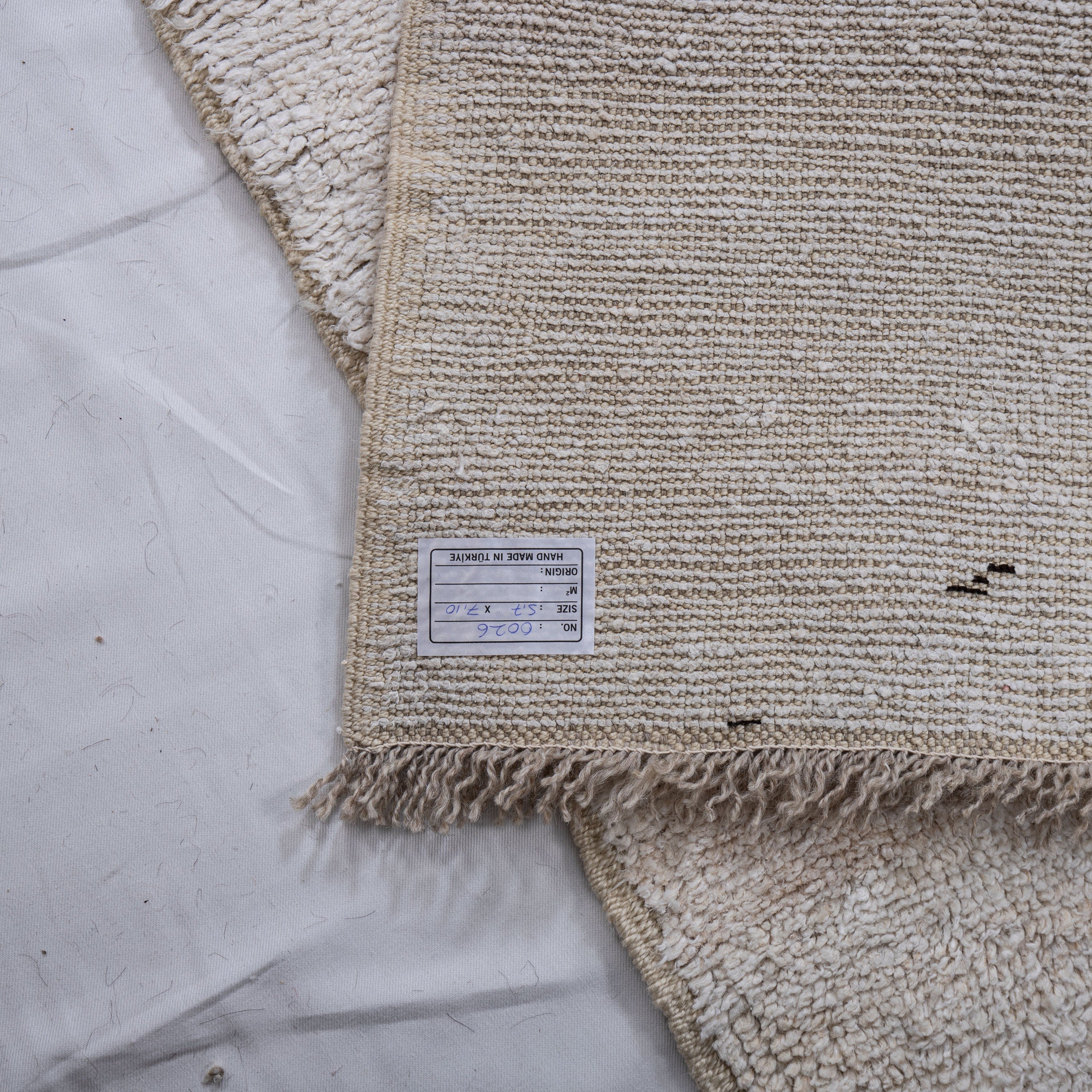 Contemporary TURKISH RUG up cycled from vintage HEMP and goat hair flat weaves