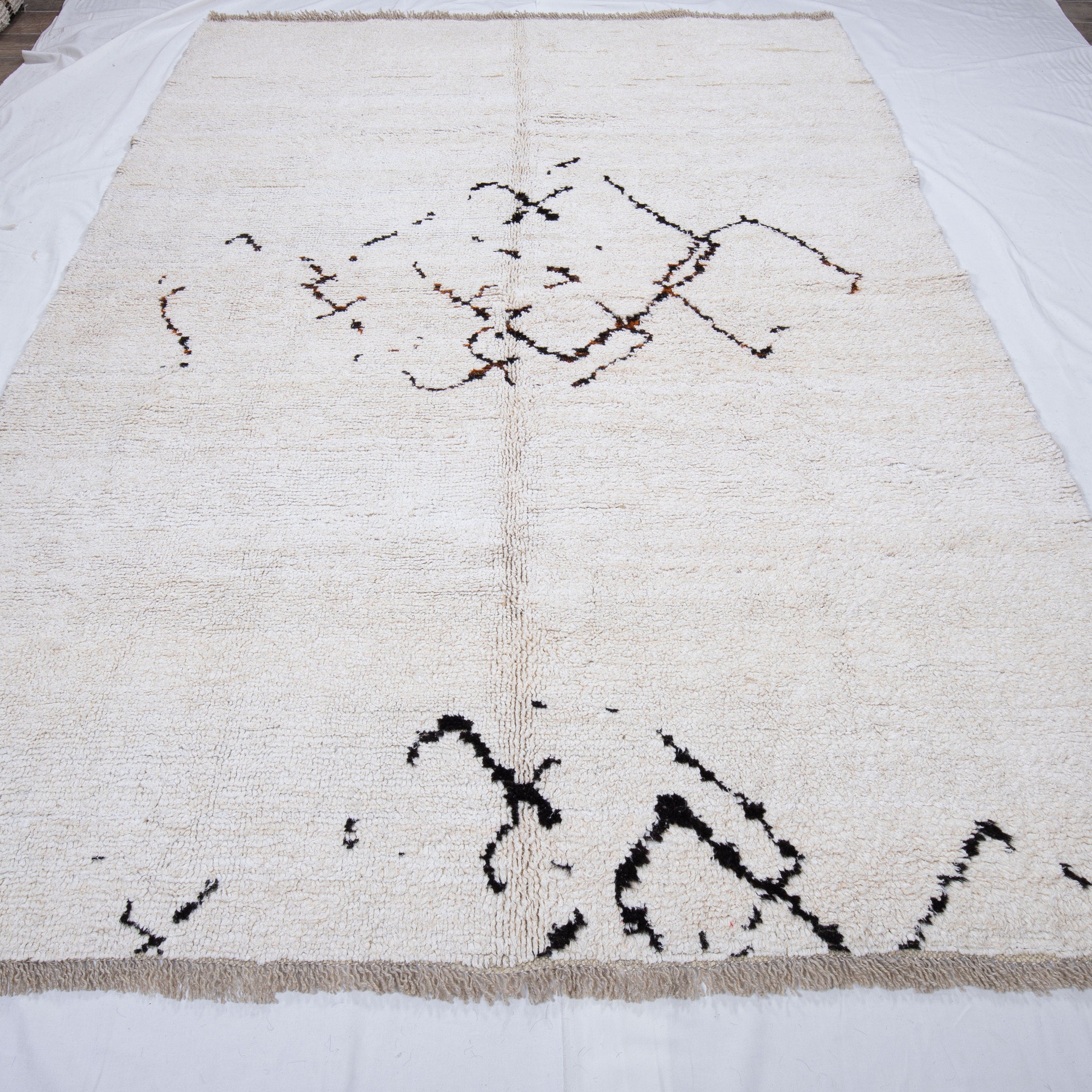 Contemporary TURKISH RUG up cycled from vintage HEMP and goat hair flat weaves.