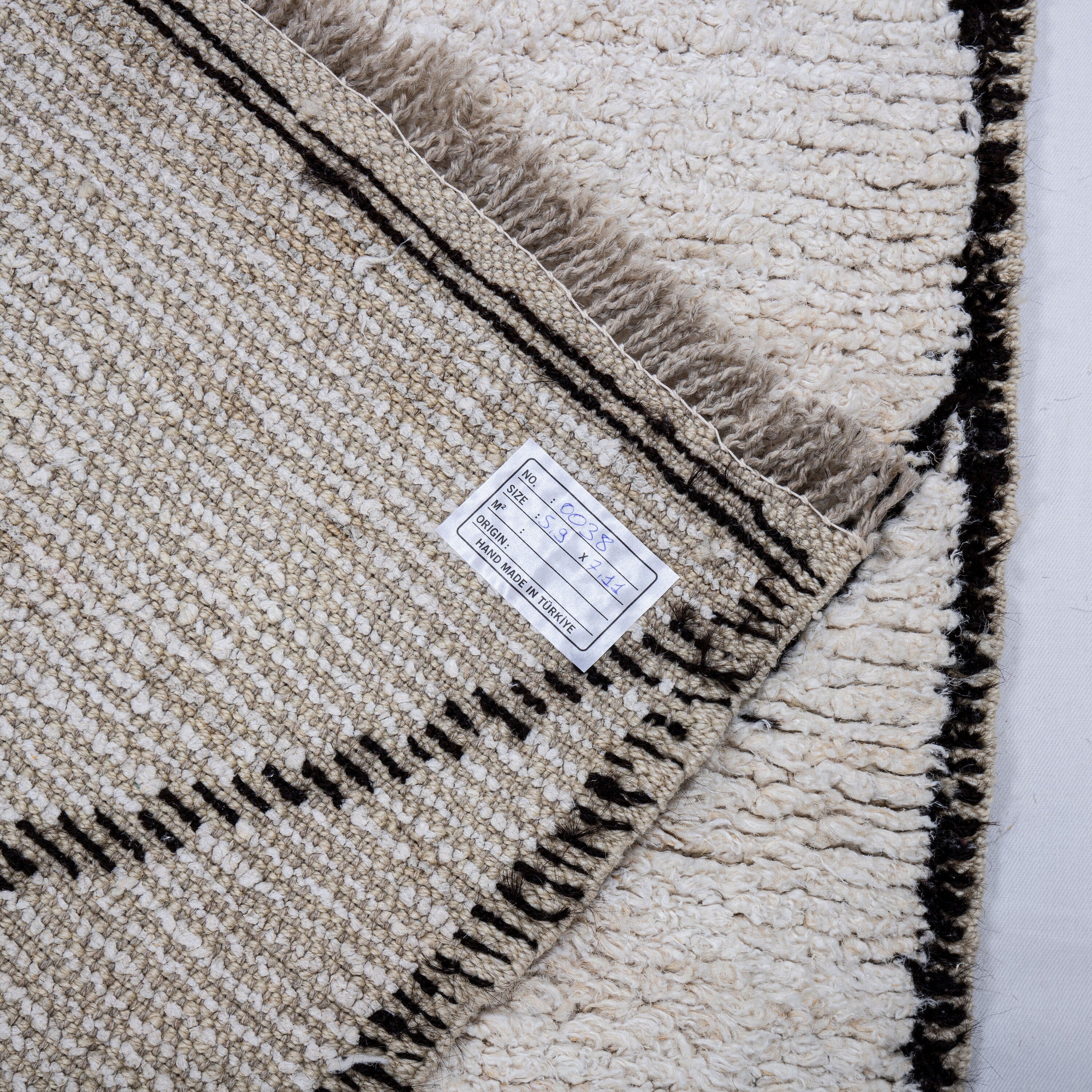 Contemporary TURKISH RUG up cycled from vintage HEMP and goat hair flat weaves.