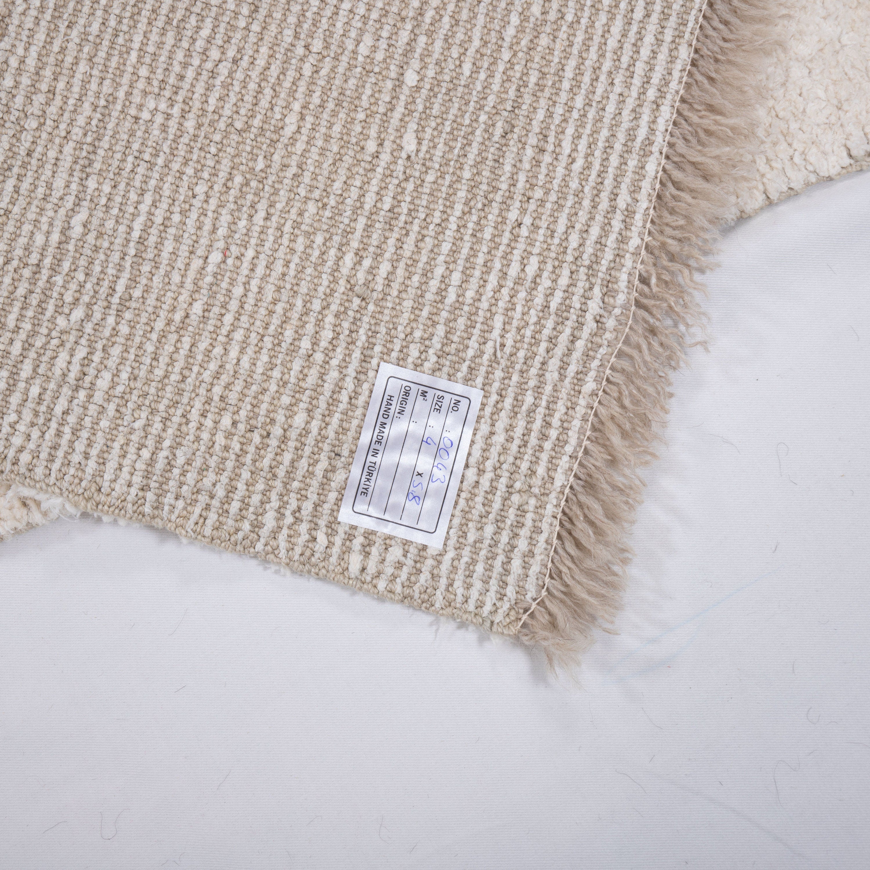 Contemporary TURKISH RUG up cycled from vintage HEMP and goat hair flat weaves