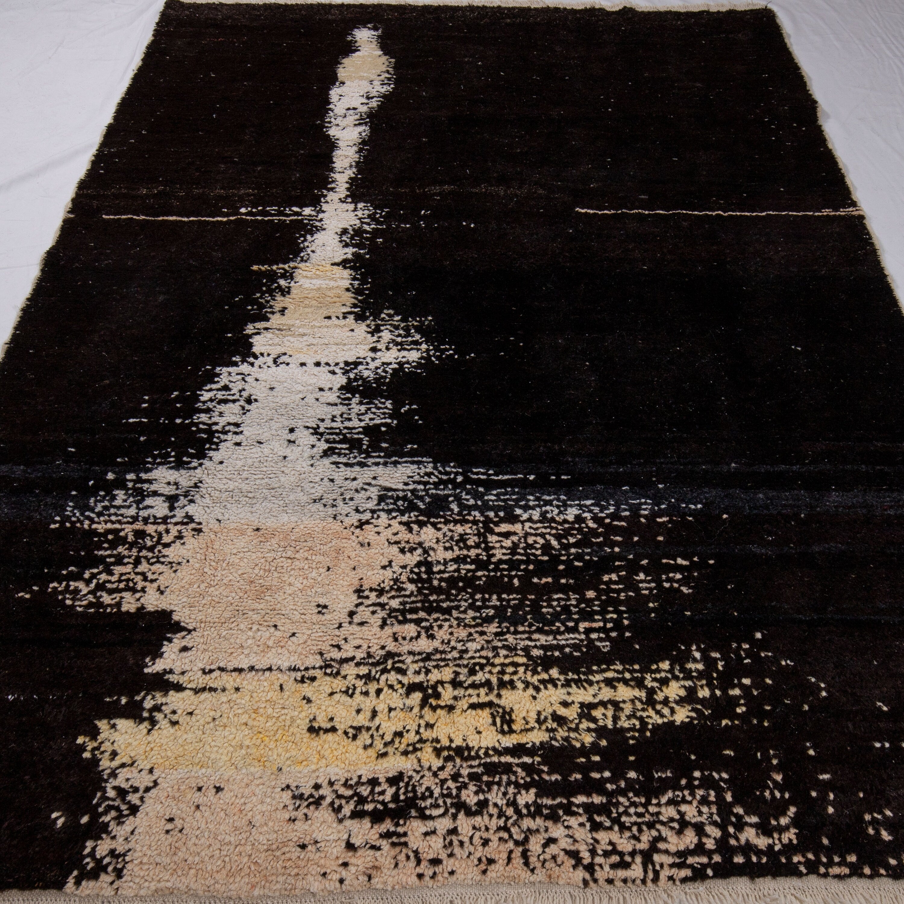 Contemporary TURKISH RUG up cycled from vintage HEMP and goat hair flat weaves