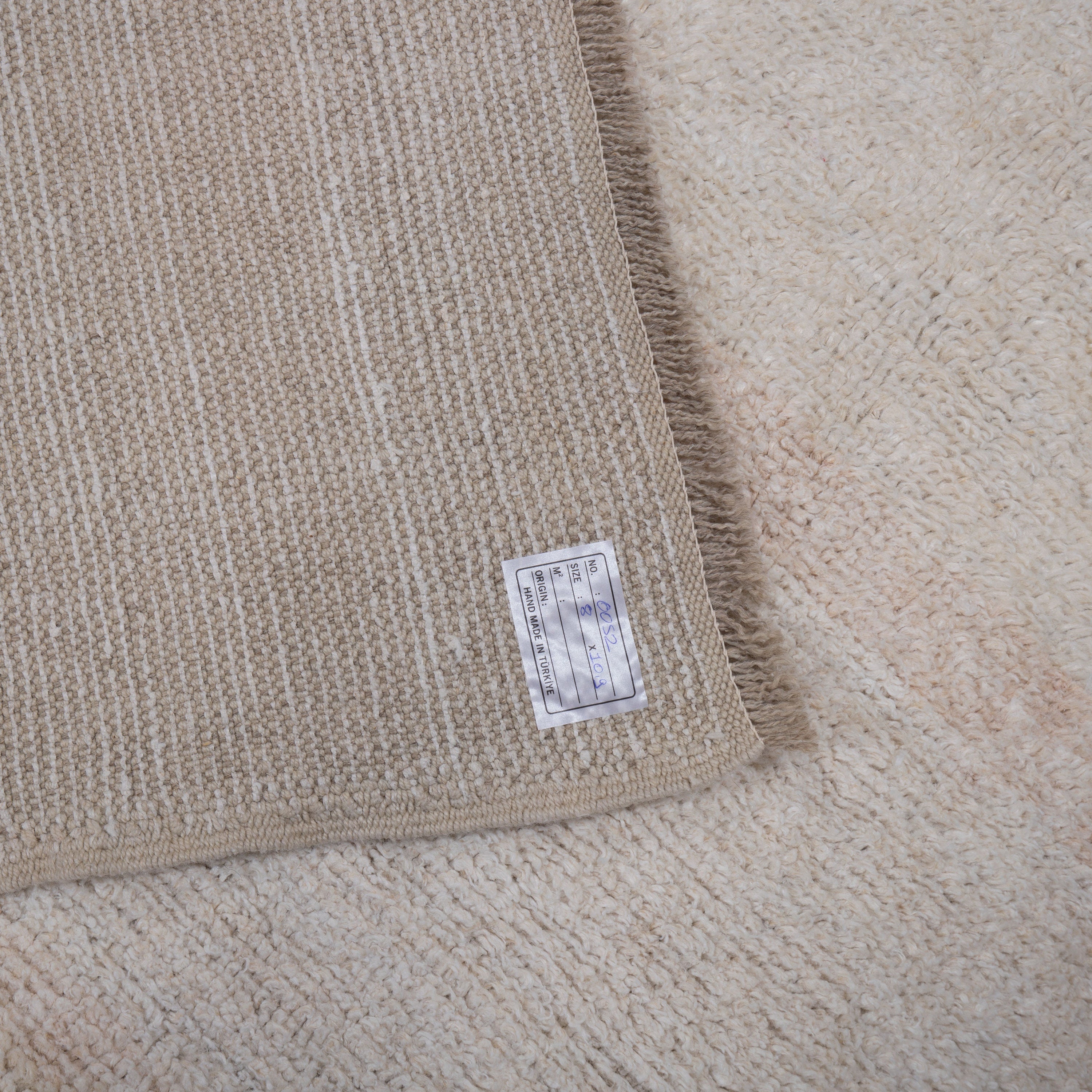 Contemporary TURKISH RUG up cycled from vintage HEMP and goat hair flat weaves