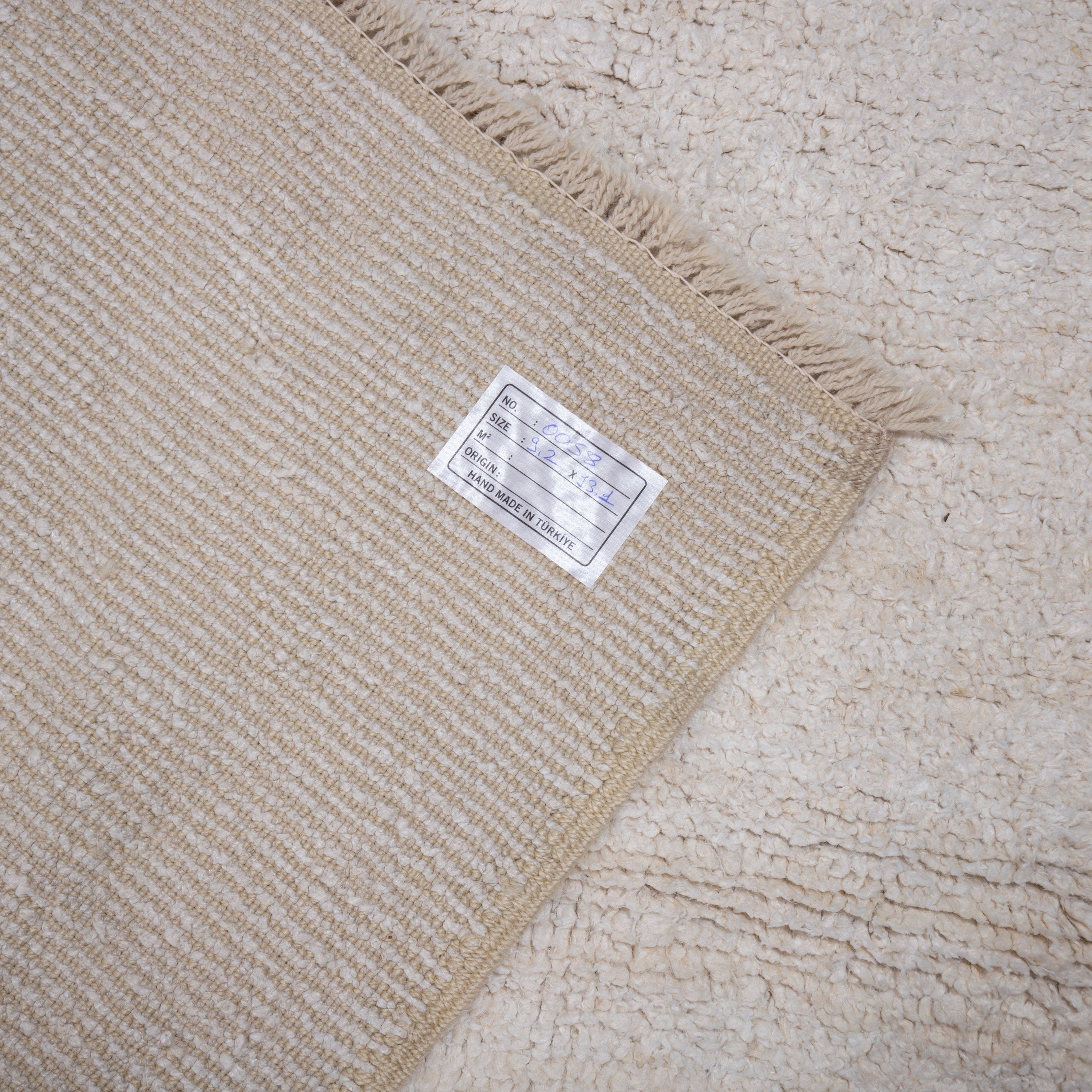 Contemporary TURKISH RUG up cycled from vintage HEMP and goat hair flat weaves