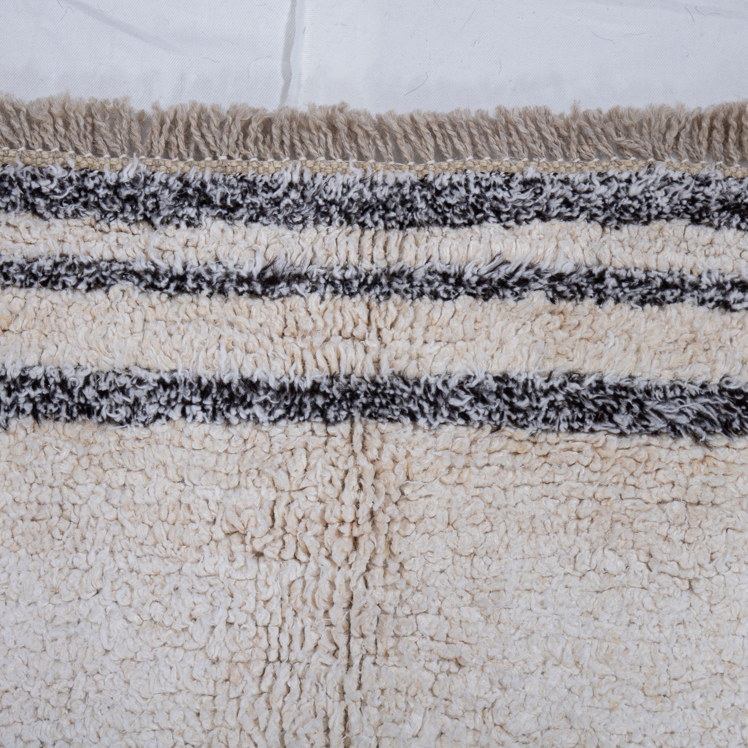 Contemporary TURKISH RUG up cycled from vintage HEMP and goat hair flat weaves