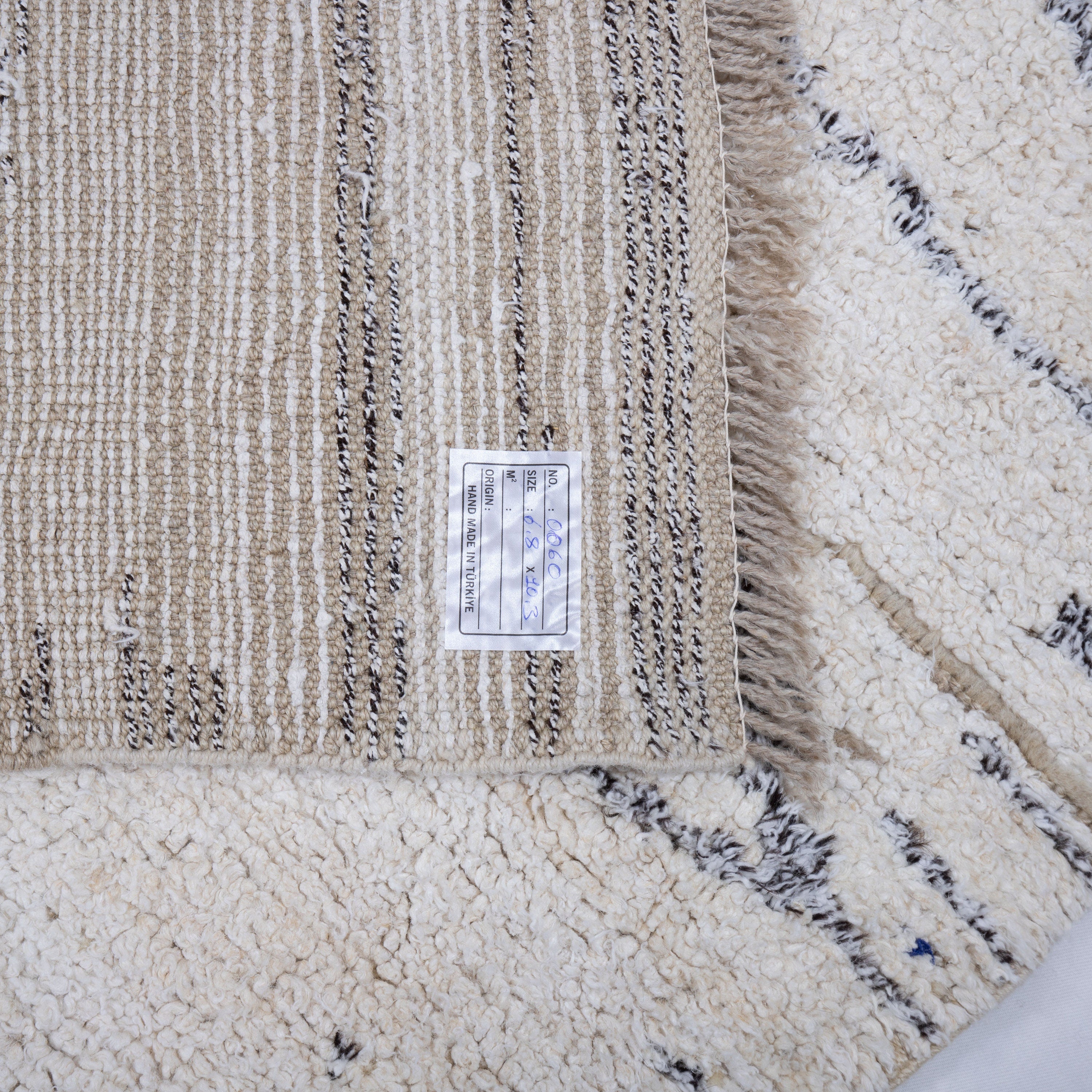 Contemporary TURKISH RUG up cycled from vintage HEMP and goat hair flat weaves
