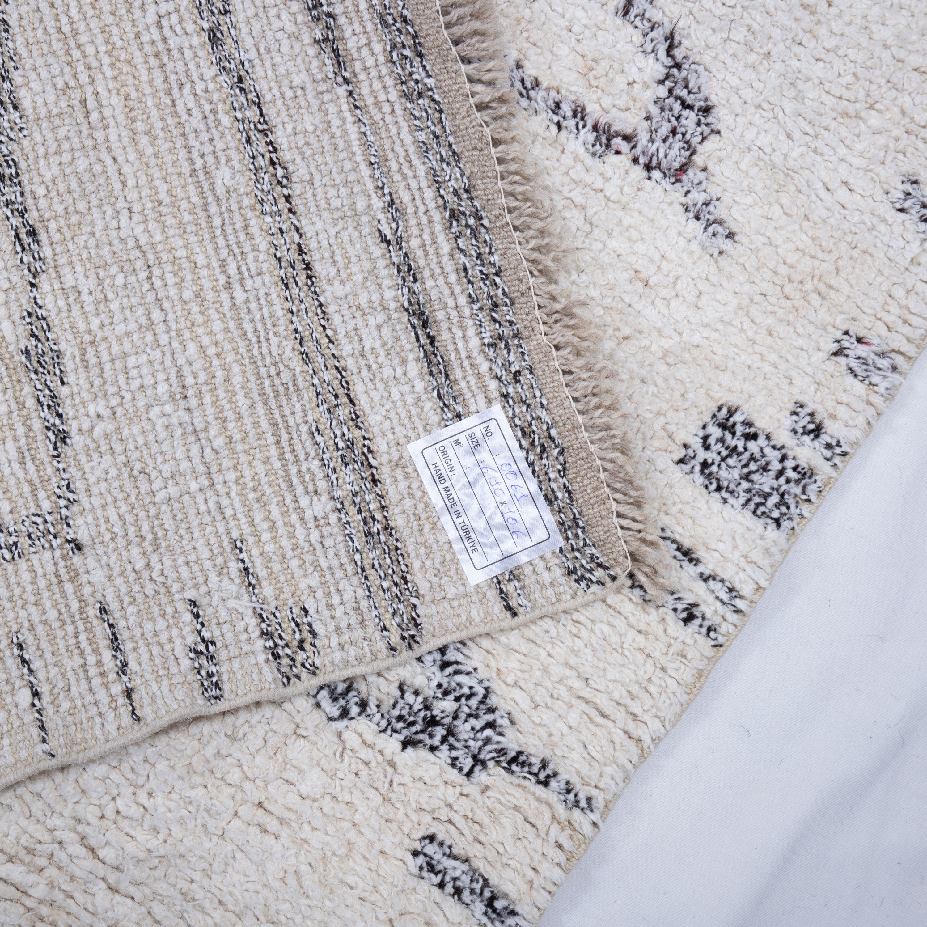 Contemporary TURKISH RUG up cycled from vintage HEMP and goat hair flat weaves