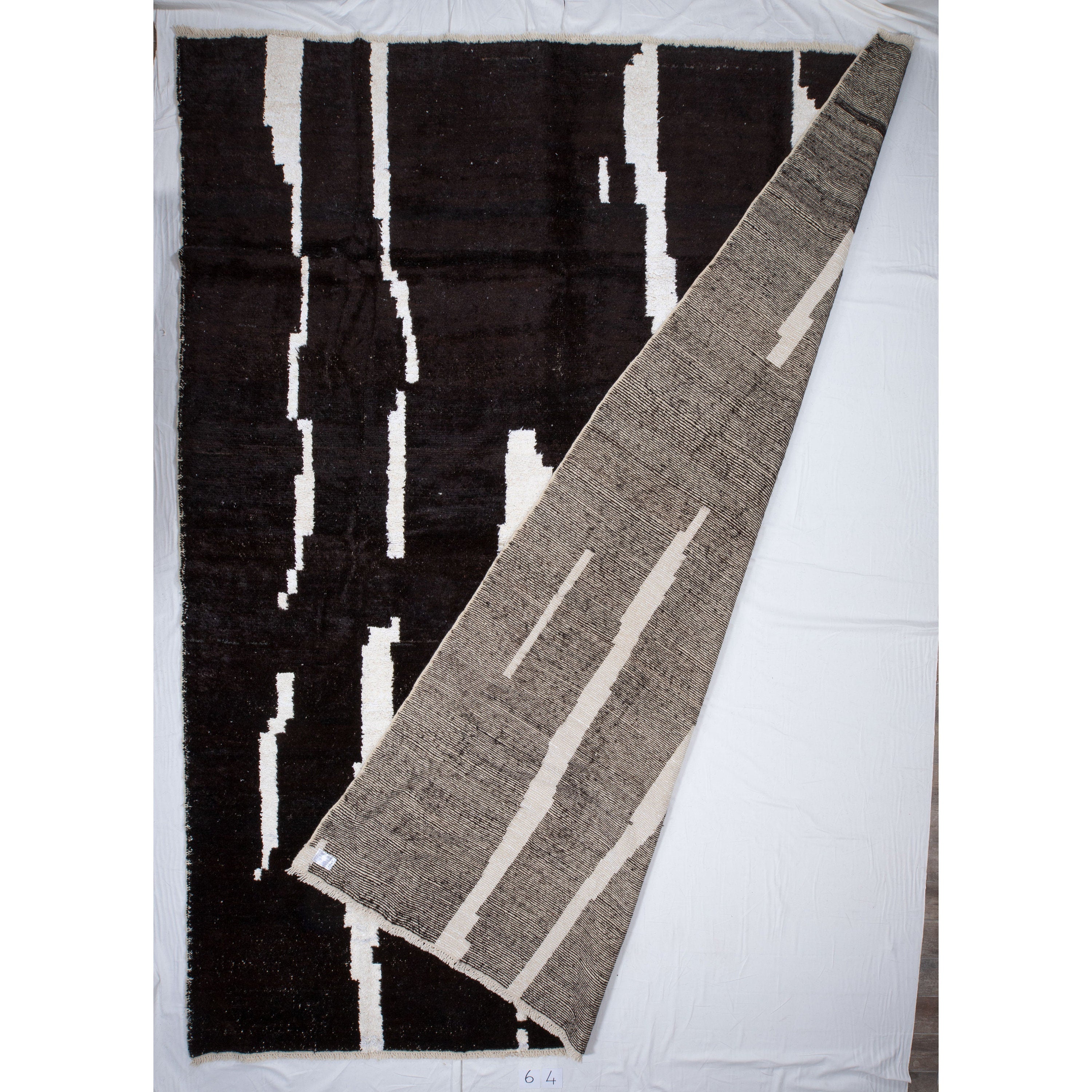 Contemporary TURKISH RUG up cycled from vintage HEMP and goat hair flat weaves