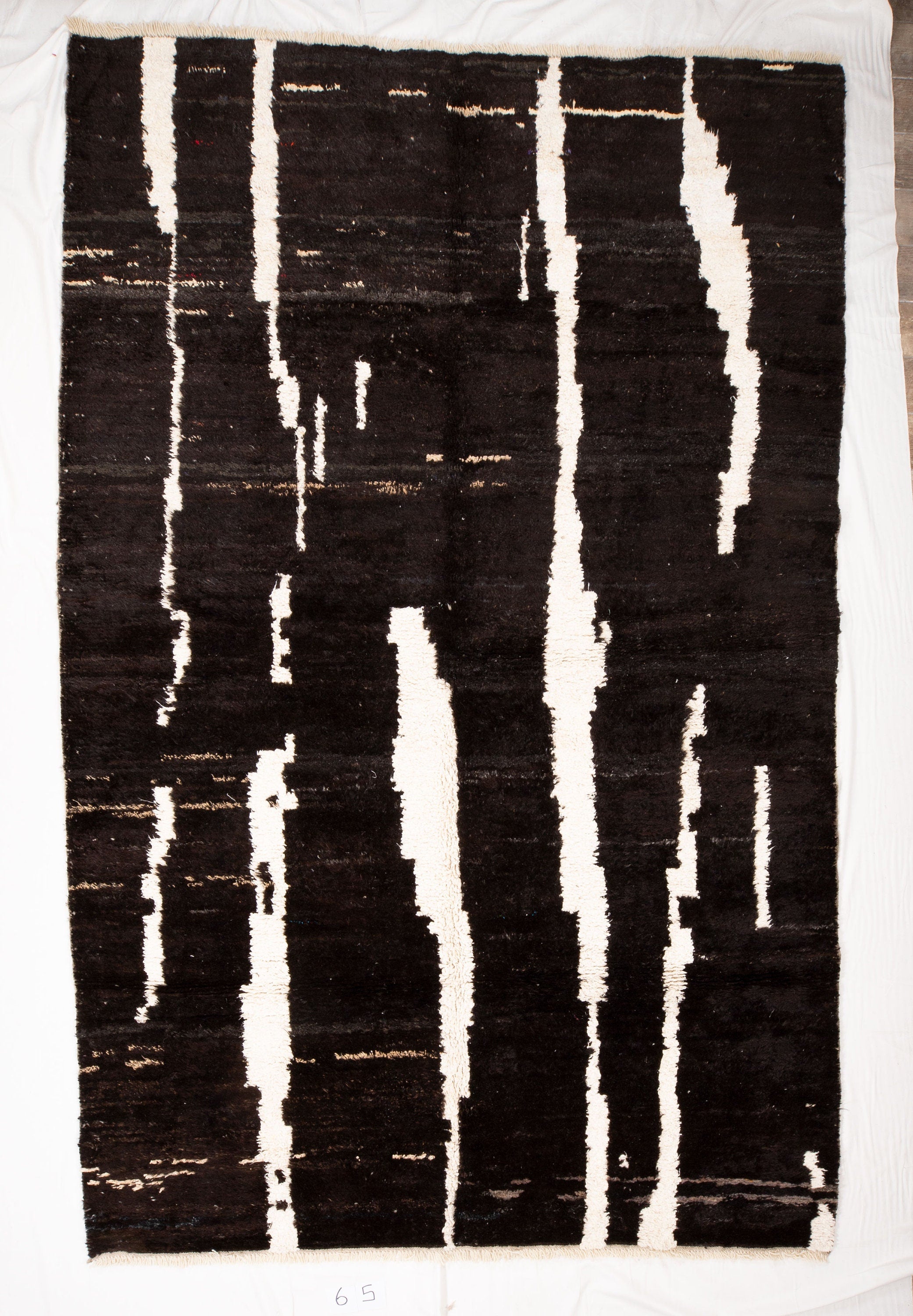 Contemporary TURKISH RUG up cycled from vintage HEMP and goat hair flat weaves