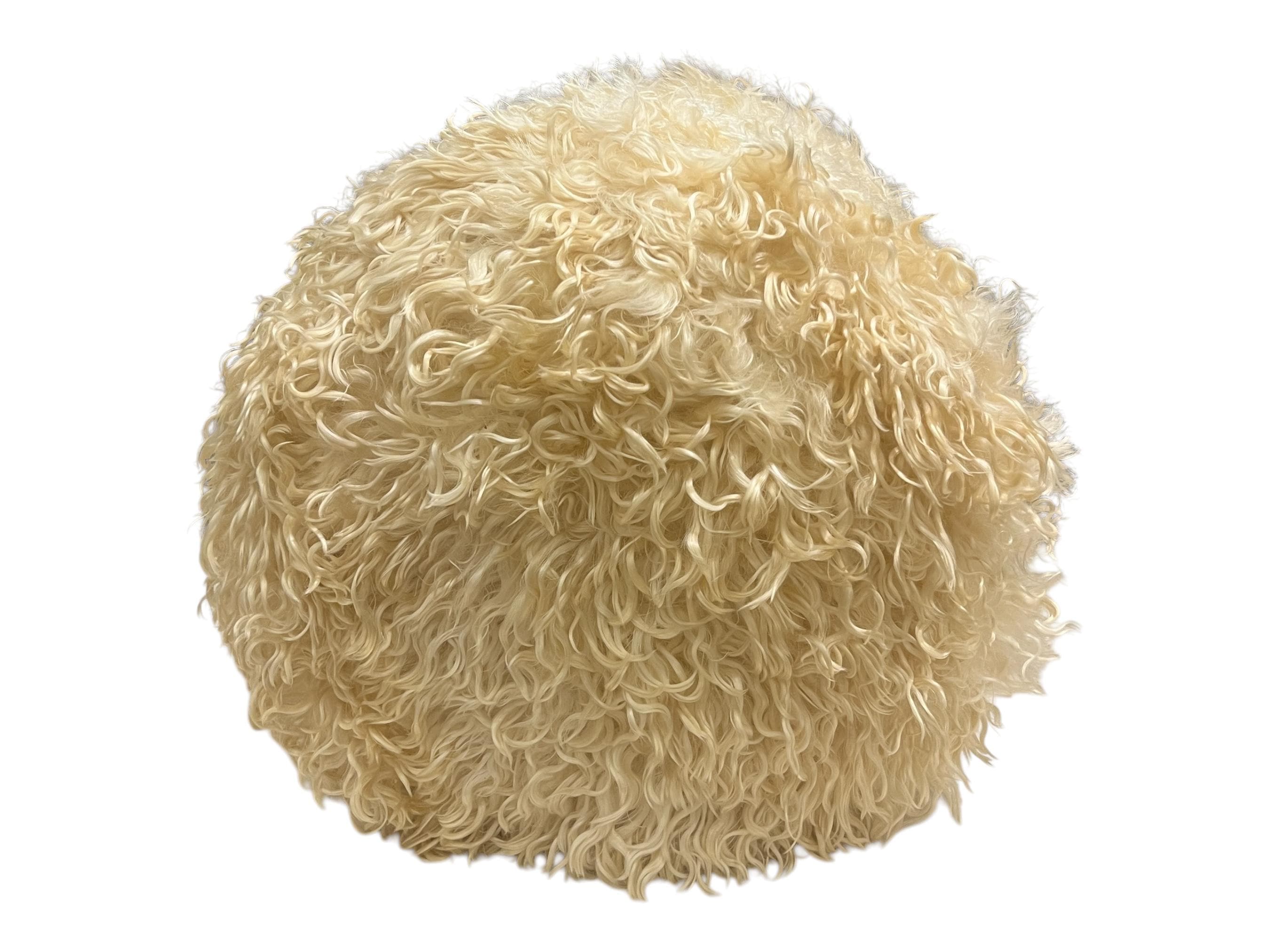 Angora Hide Small Ottoman