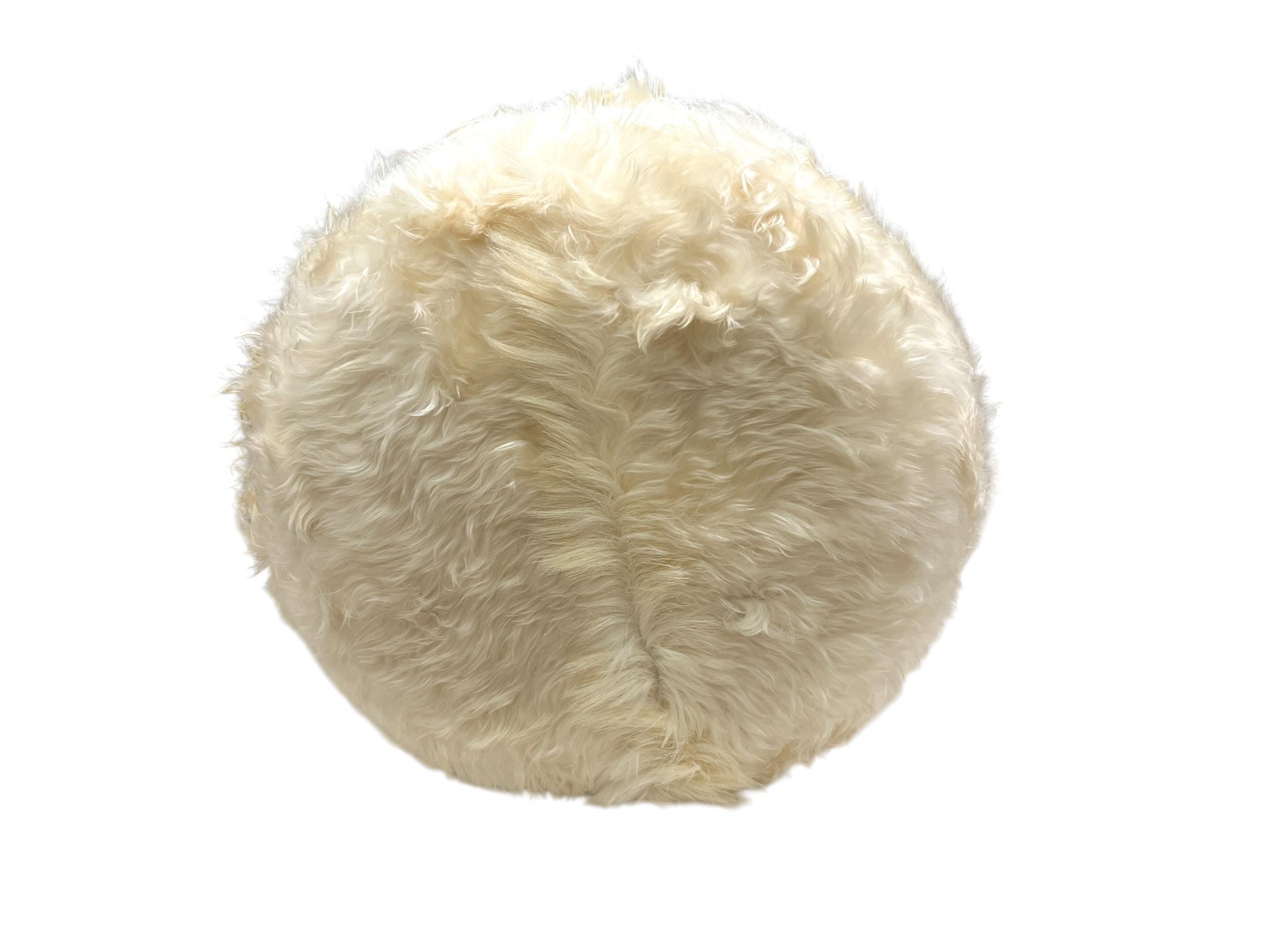 Angora Hide Small Ottoman