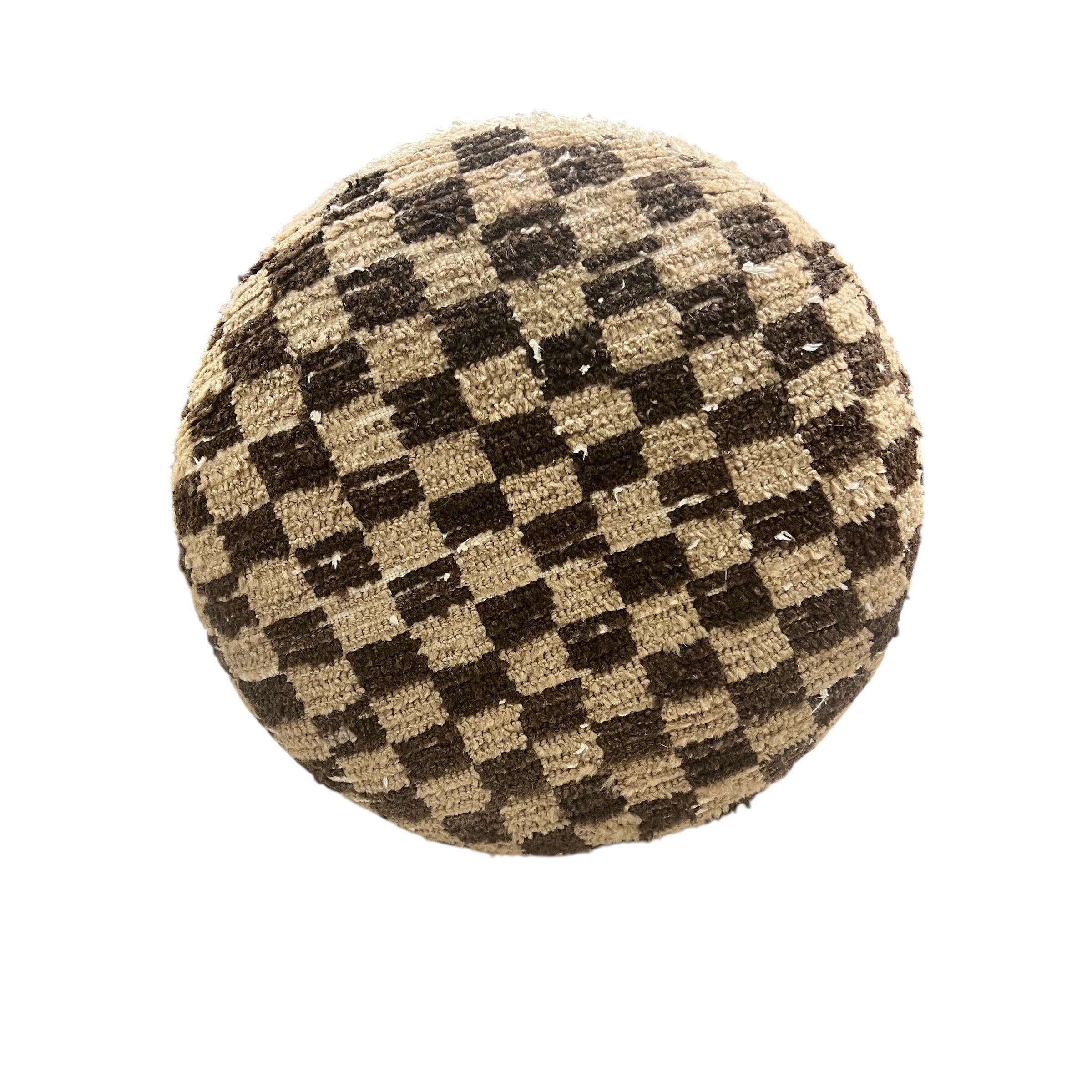 Small Vintage Carpet Round Ottoman