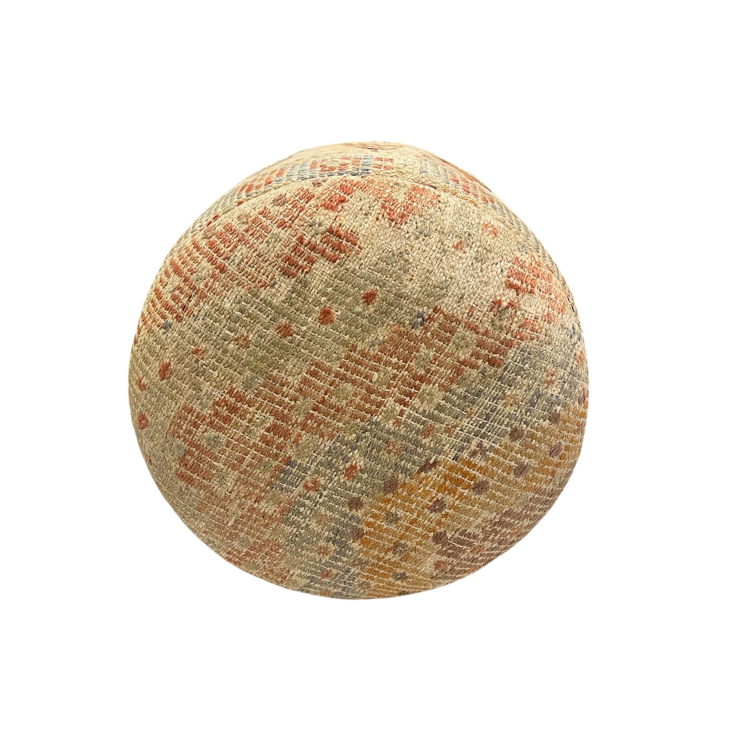 Vintage Kilim Small Round Ottoman